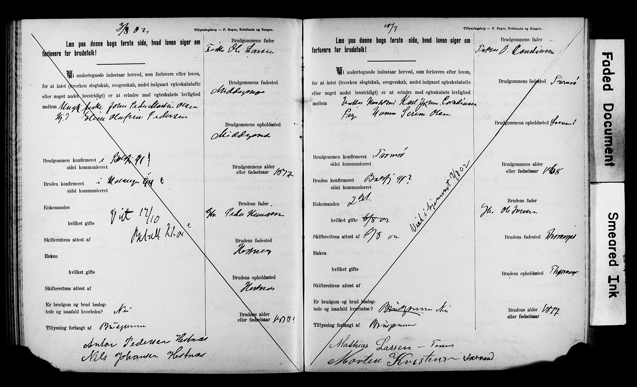 Balsfjord sokneprestembete, AV/SATØ-S-1303/H/Hd/L0031: Banns register no. 31, 1897-1906