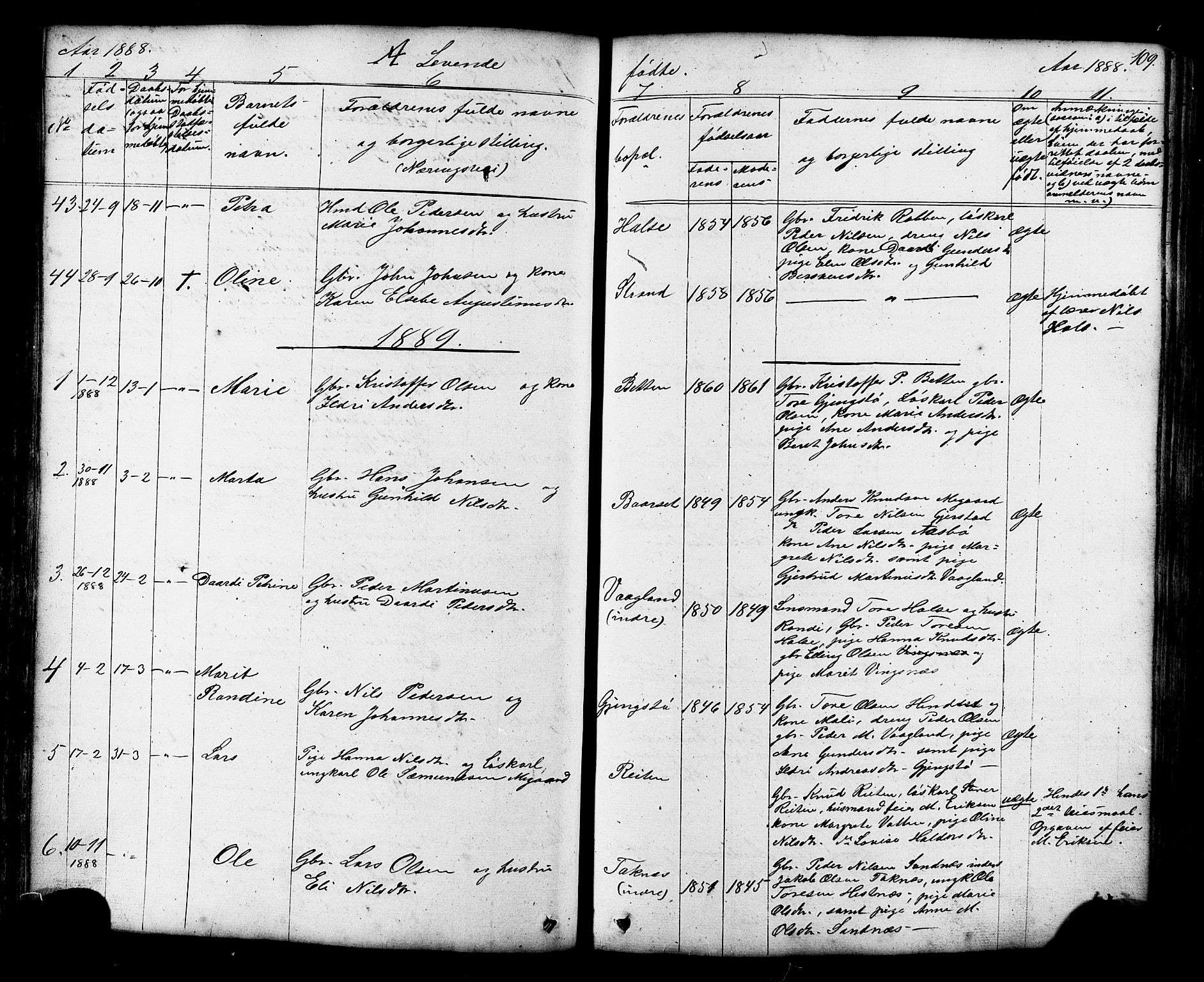 Ministerialprotokoller, klokkerbøker og fødselsregistre - Møre og Romsdal, SAT/A-1454/576/L0890: Parish register (copy) no. 576C01, 1837-1908, p. 109