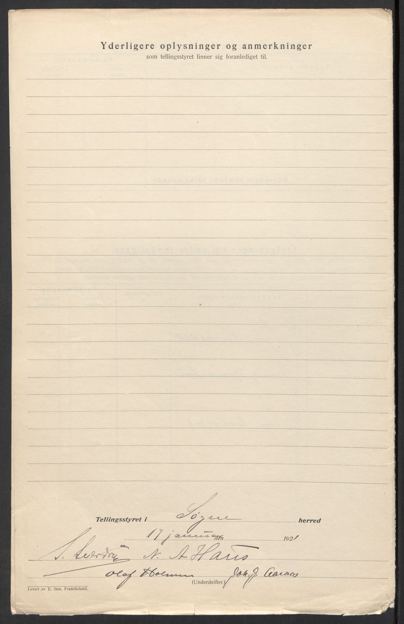 SAK, 1920 census for Søgne, 1920, p. 7