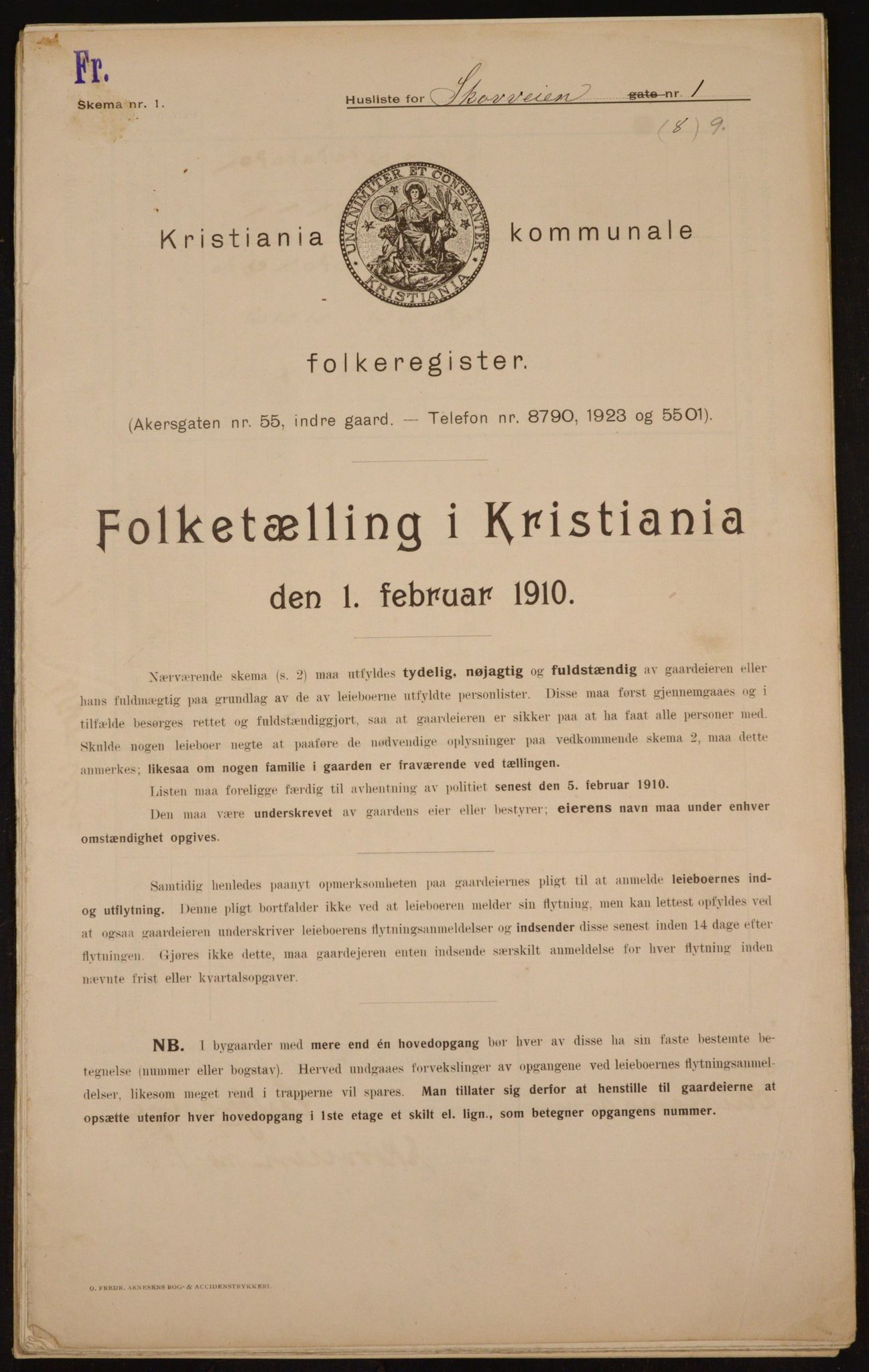 OBA, Municipal Census 1910 for Kristiania, 1910, p. 91913