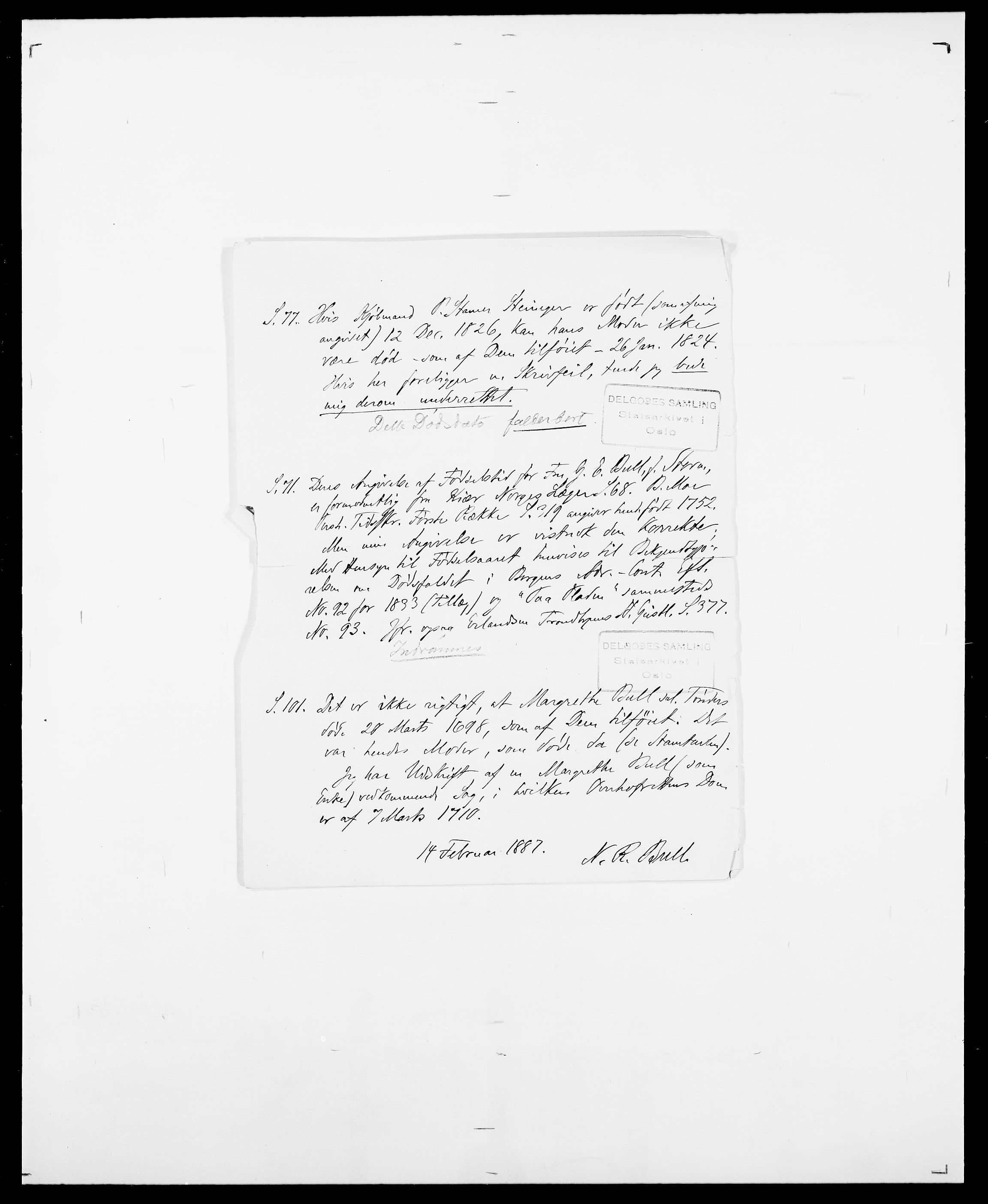 Delgobe, Charles Antoine - samling, AV/SAO-PAO-0038/D/Da/L0007: Buaas - Caphengst, p. 266