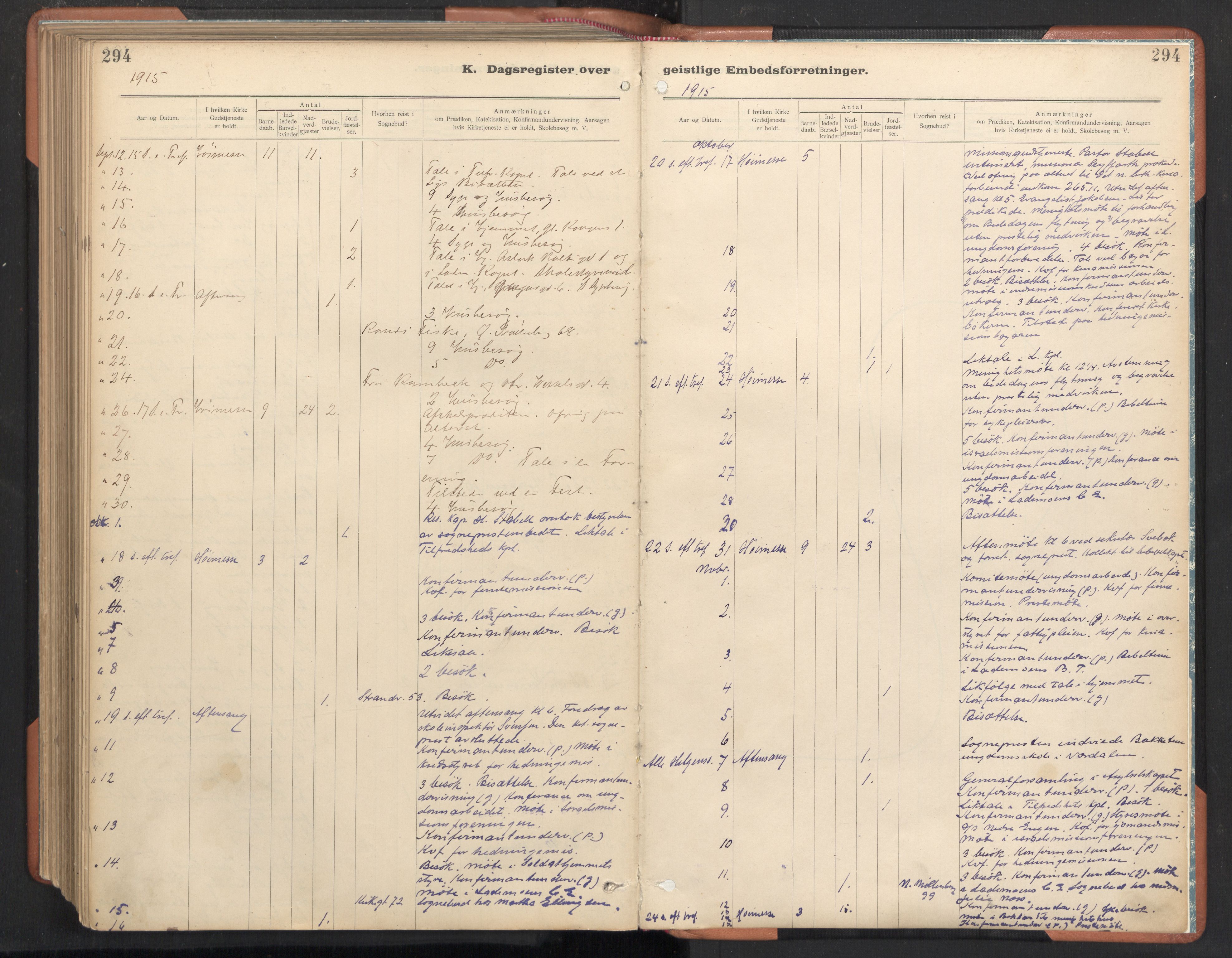 Ministerialprotokoller, klokkerbøker og fødselsregistre - Sør-Trøndelag, AV/SAT-A-1456/605/L0244: Parish register (official) no. 605A06, 1908-1954, p. 294