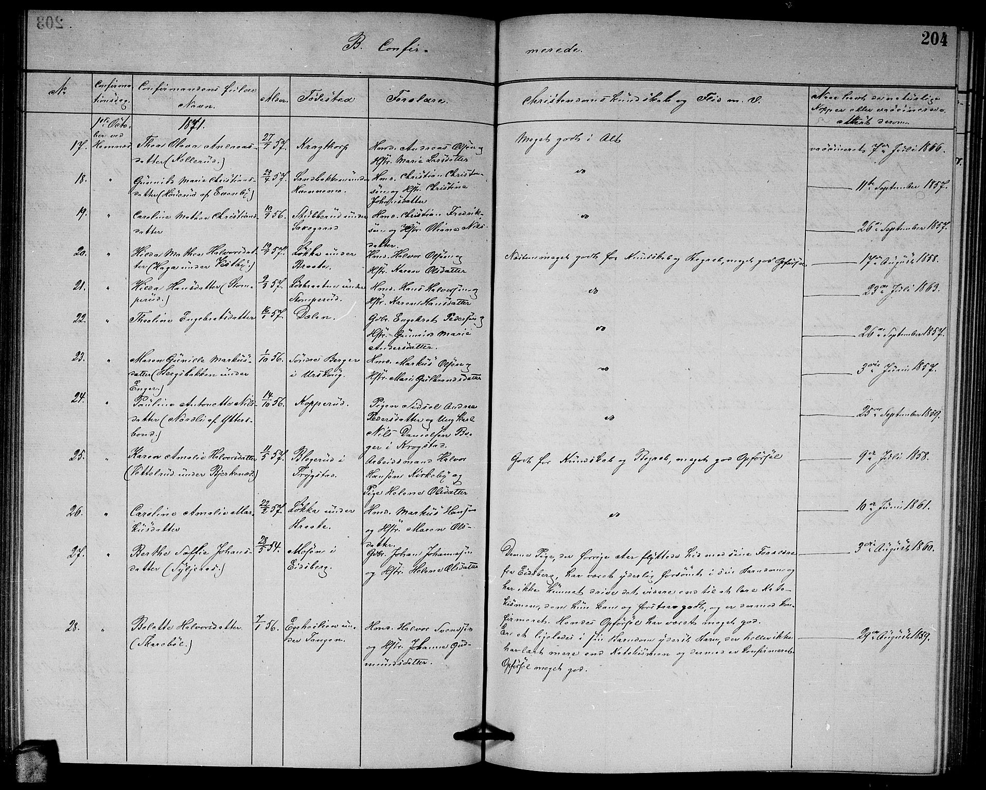 Høland prestekontor Kirkebøker, AV/SAO-A-10346a/G/Ga/L0006: Parish register (copy) no. I 6, 1869-1879, p. 204