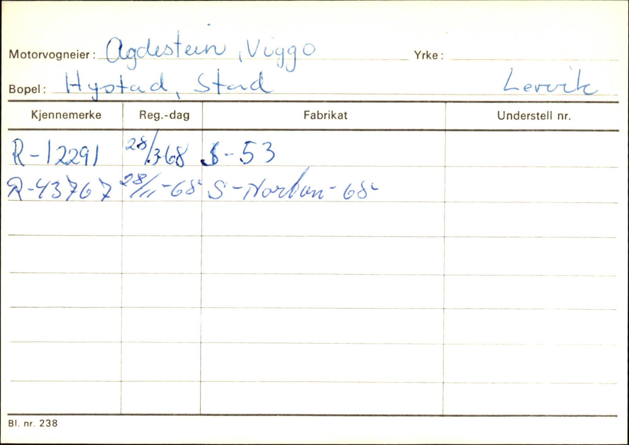 Statens vegvesen, Hordaland vegkontor, SAB/A-5201/2/Ha/L0001: R-eierkort A, 1920-1971, p. 166