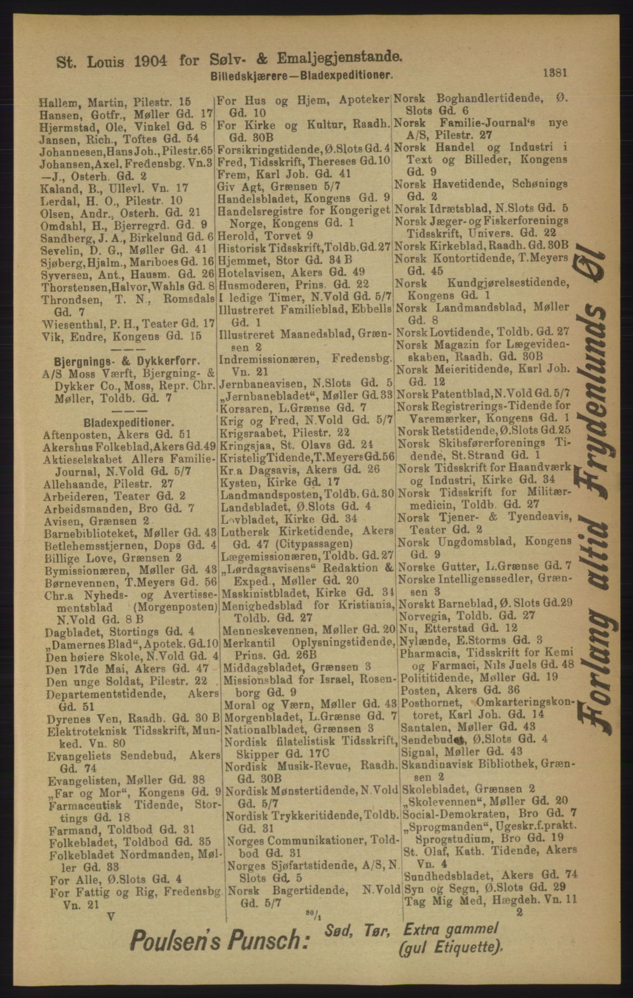 Kristiania/Oslo adressebok, PUBL/-, 1906, p. 1381