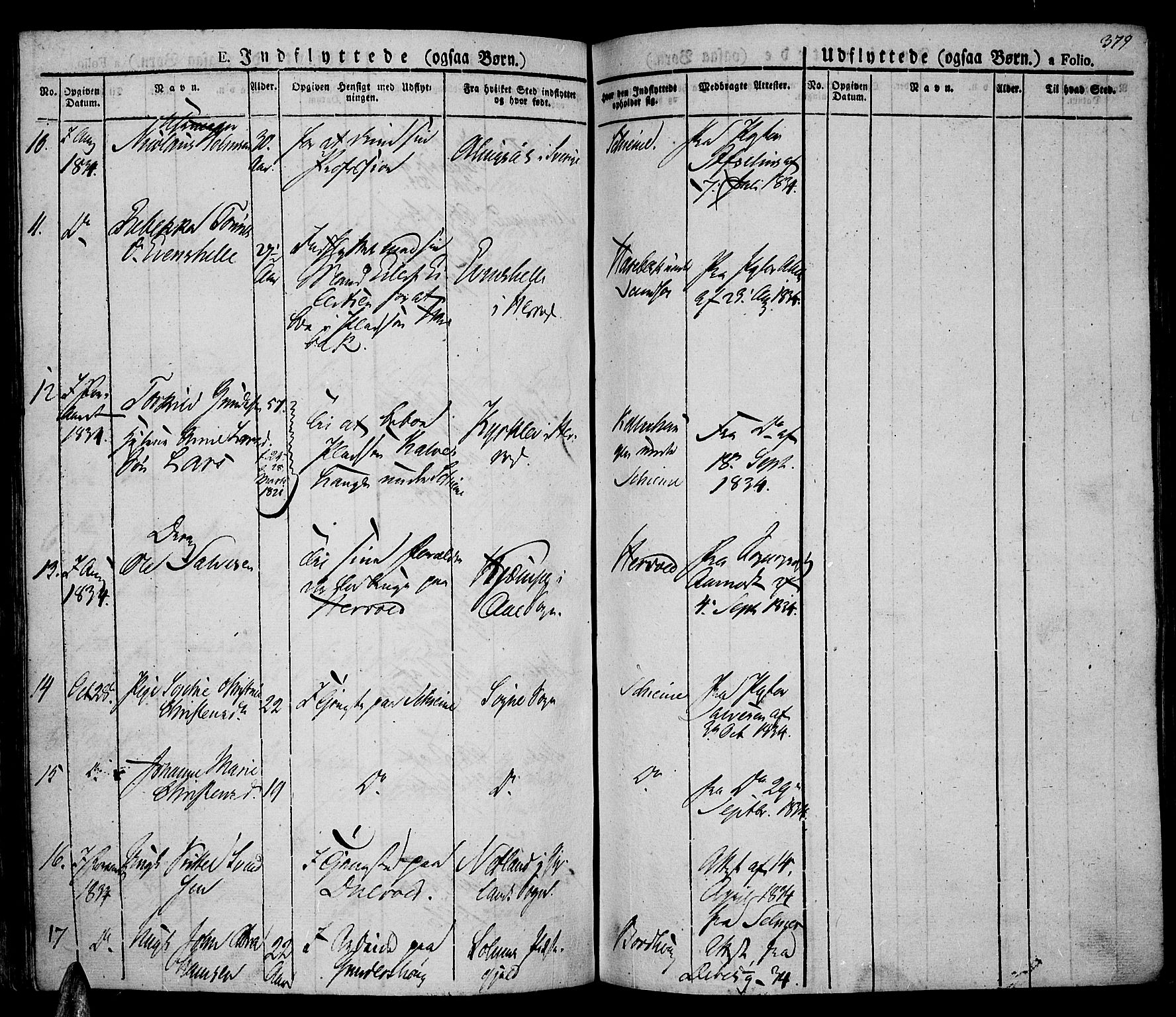 Lista sokneprestkontor, AV/SAK-1111-0027/F/Fa/L0008: Parish register (official) no. A 8, 1823-1835, p. 379