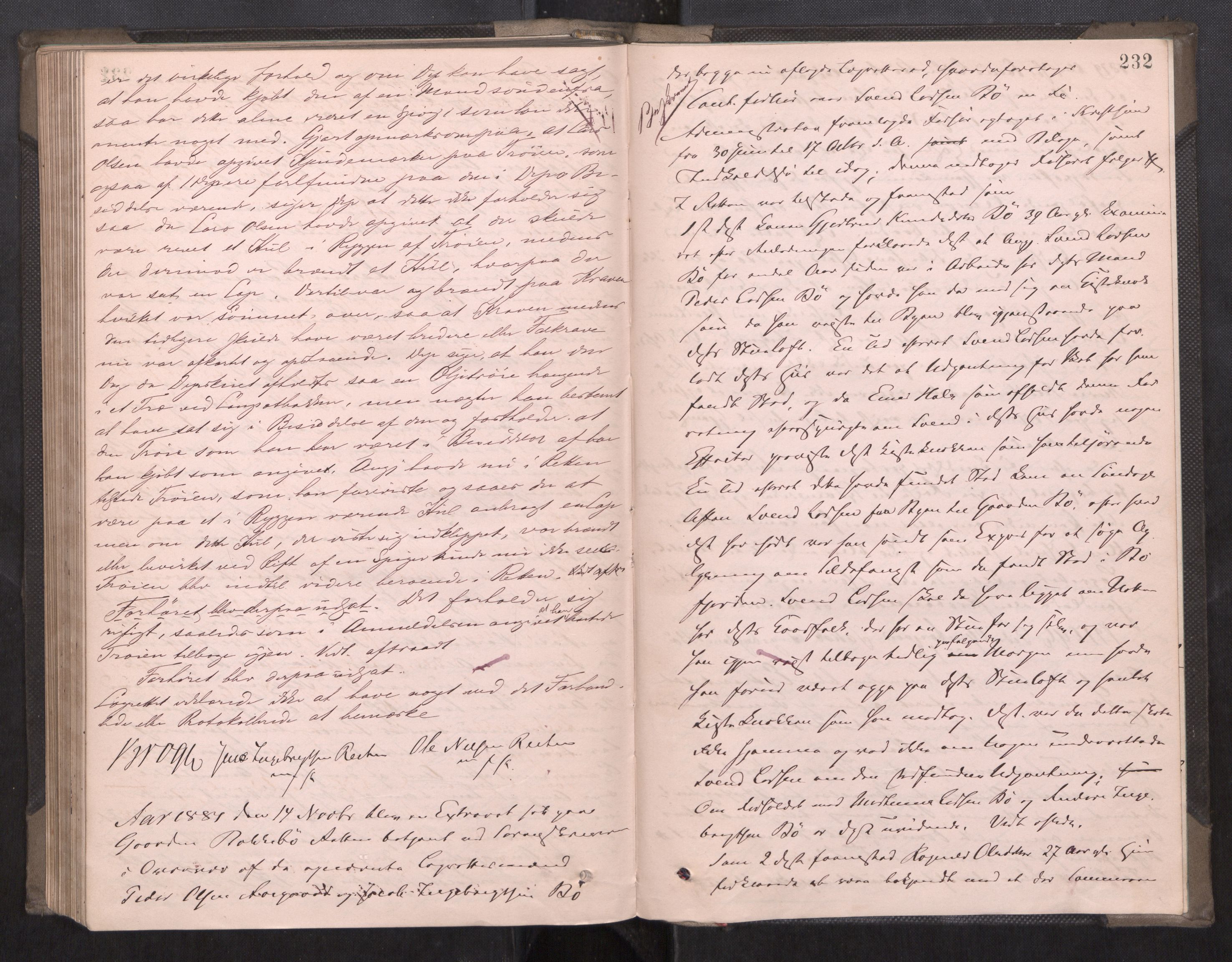 Nordmøre sorenskriveri, AV/SAT-A-4132/1/1/1B/L0018: Ekstrarettsprotokoll, 1880-1882, p. 231b-232a