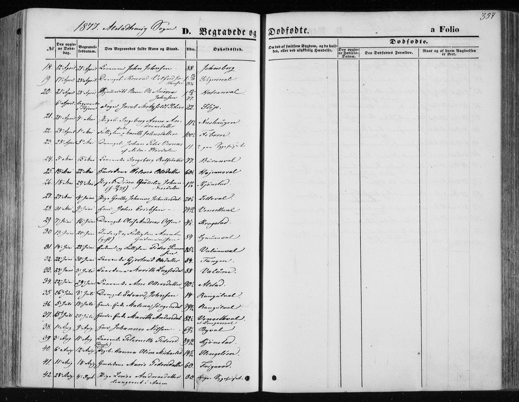 Ministerialprotokoller, klokkerbøker og fødselsregistre - Nord-Trøndelag, SAT/A-1458/717/L0157: Parish register (official) no. 717A08 /1, 1863-1877, p. 357