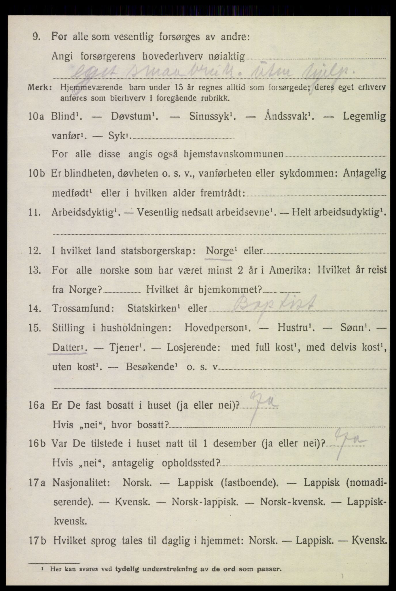 SAT, 1920 census for Verdal, 1920, p. 2382