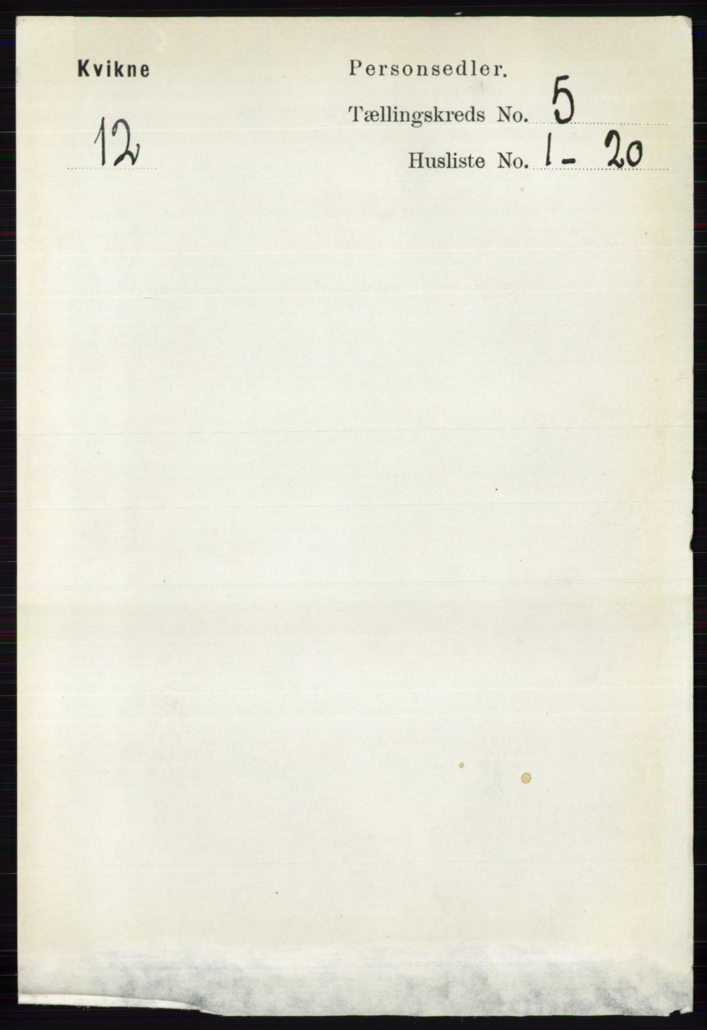 RA, 1891 census for 0440 Kvikne, 1891, p. 1338