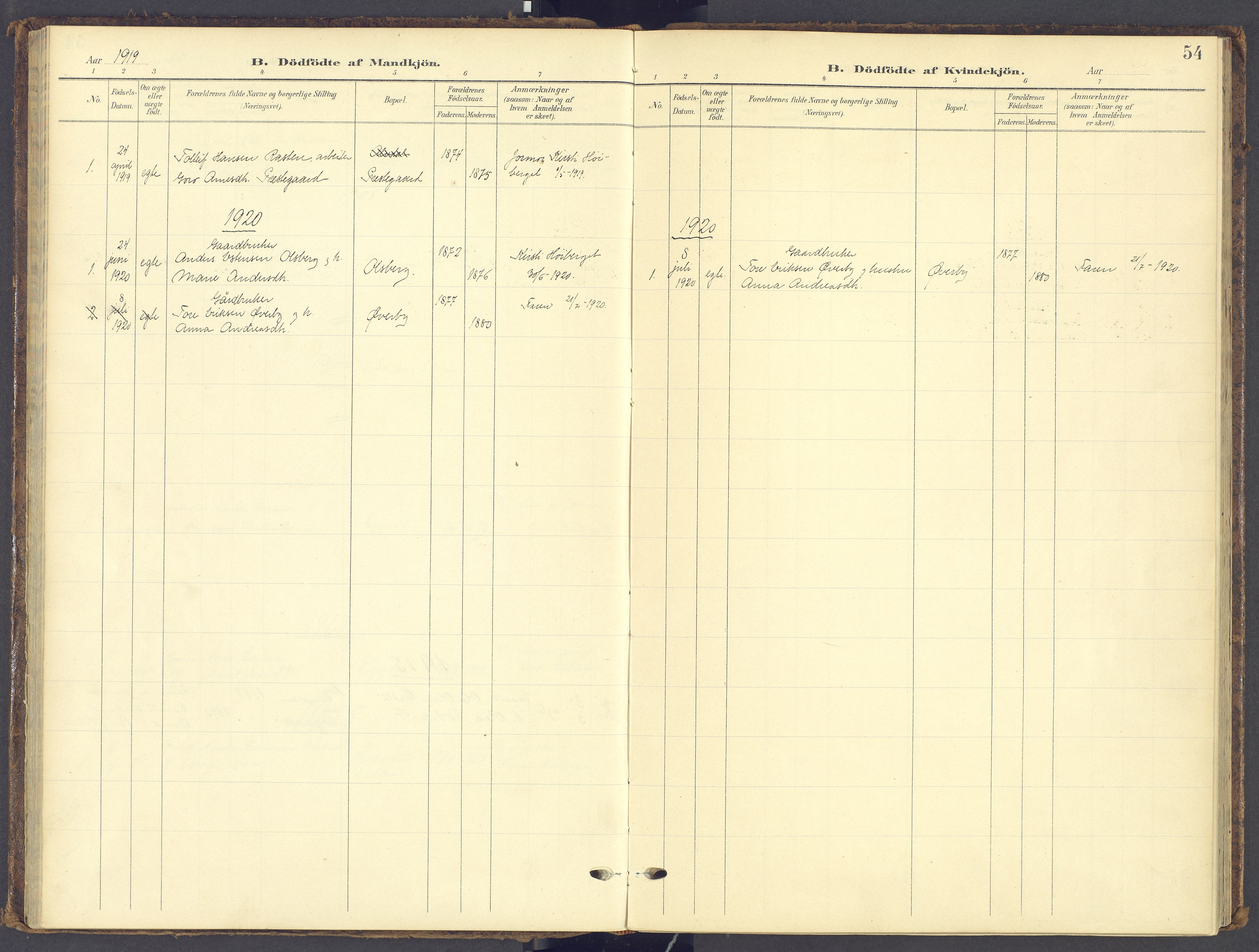 Tynset prestekontor, SAH/PREST-058/H/Ha/Haa/L0028: Parish register (official) no. 28, 1902-1929, p. 54