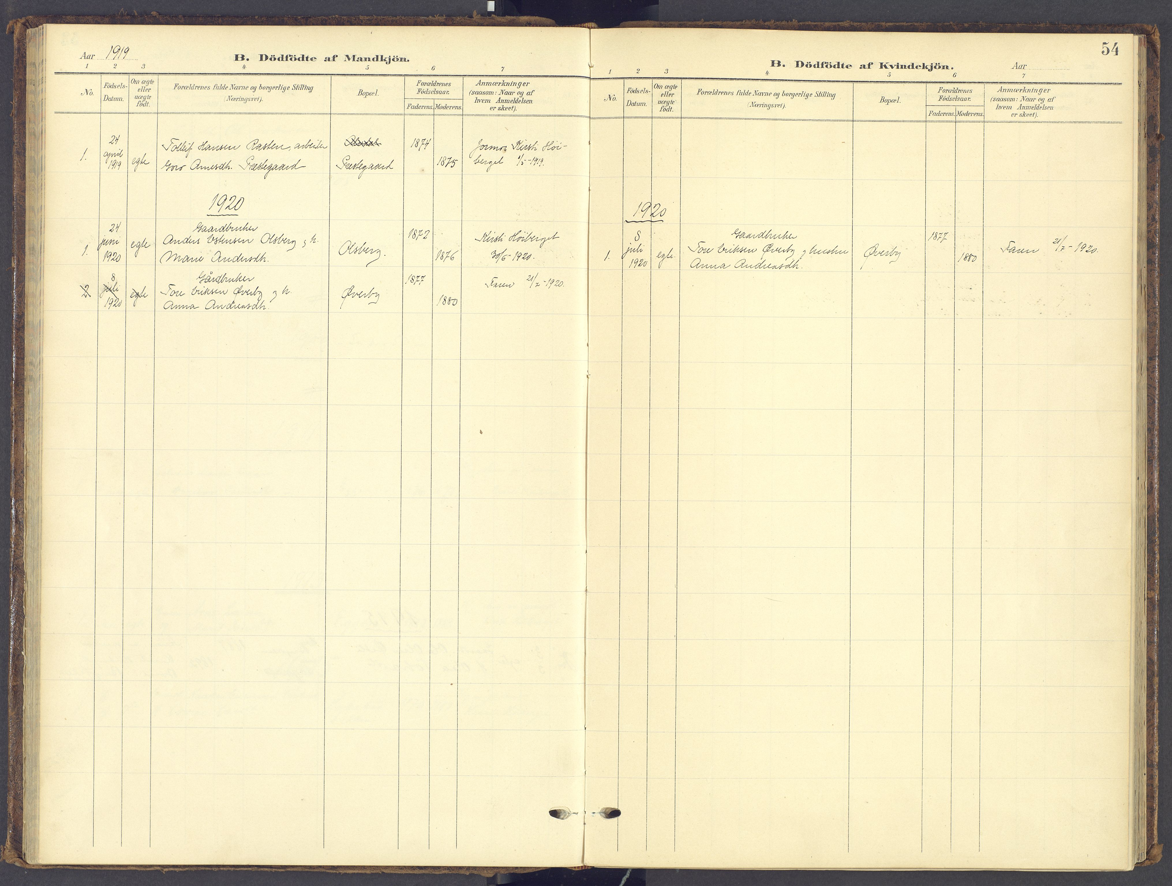 Tynset prestekontor, AV/SAH-PREST-058/H/Ha/Haa/L0028: Parish register (official) no. 28, 1902-1929, p. 54