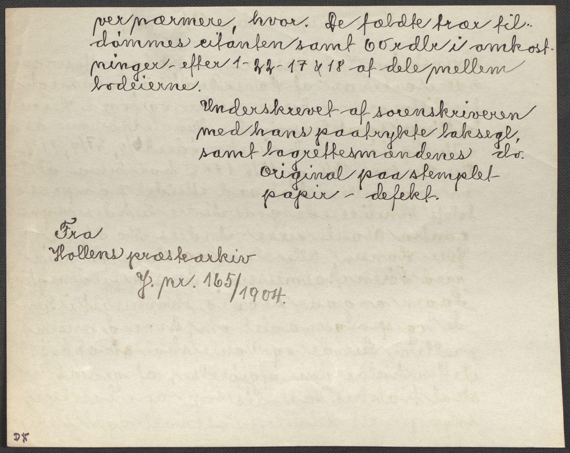 Riksarkivets diplomsamling, RA/EA-5965/F15/L0026: Prestearkiv - Telemark, 1575-1838, p. 122