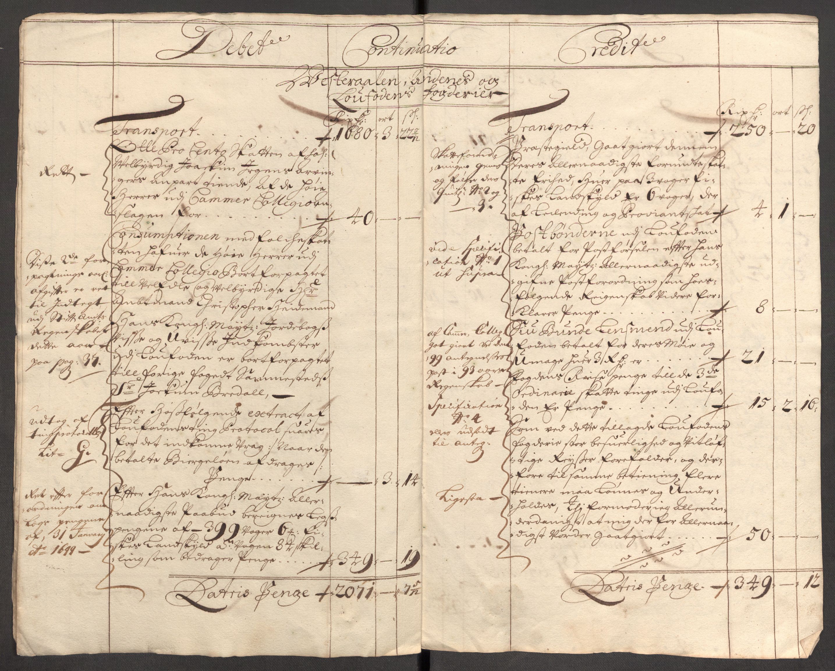 Rentekammeret inntil 1814, Reviderte regnskaper, Fogderegnskap, AV/RA-EA-4092/R67/L4678: Fogderegnskap Vesterålen, Andenes og Lofoten, 1696-1708, p. 267