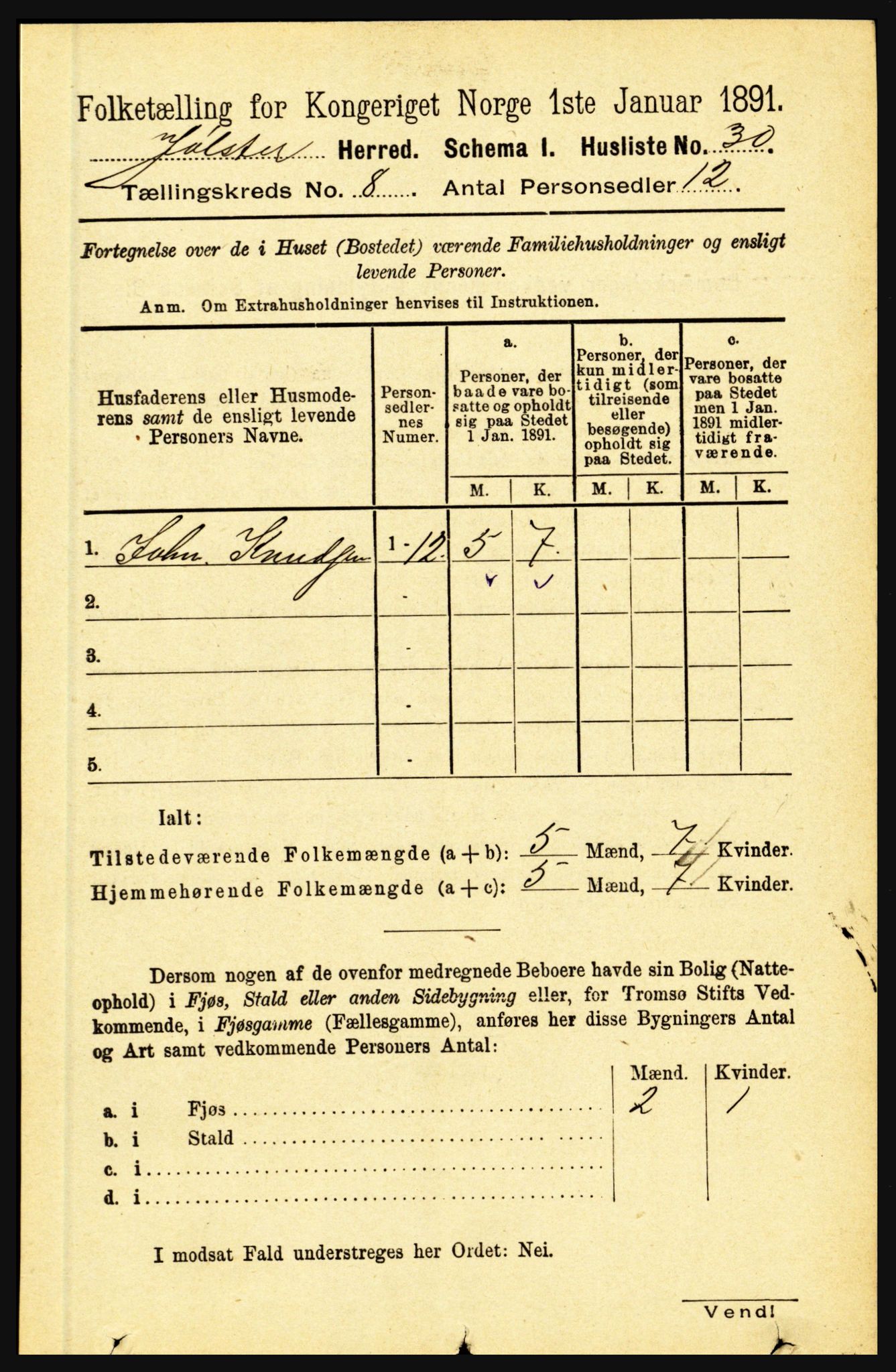 RA, 1891 census for 1431 Jølster, 1891, p. 2792