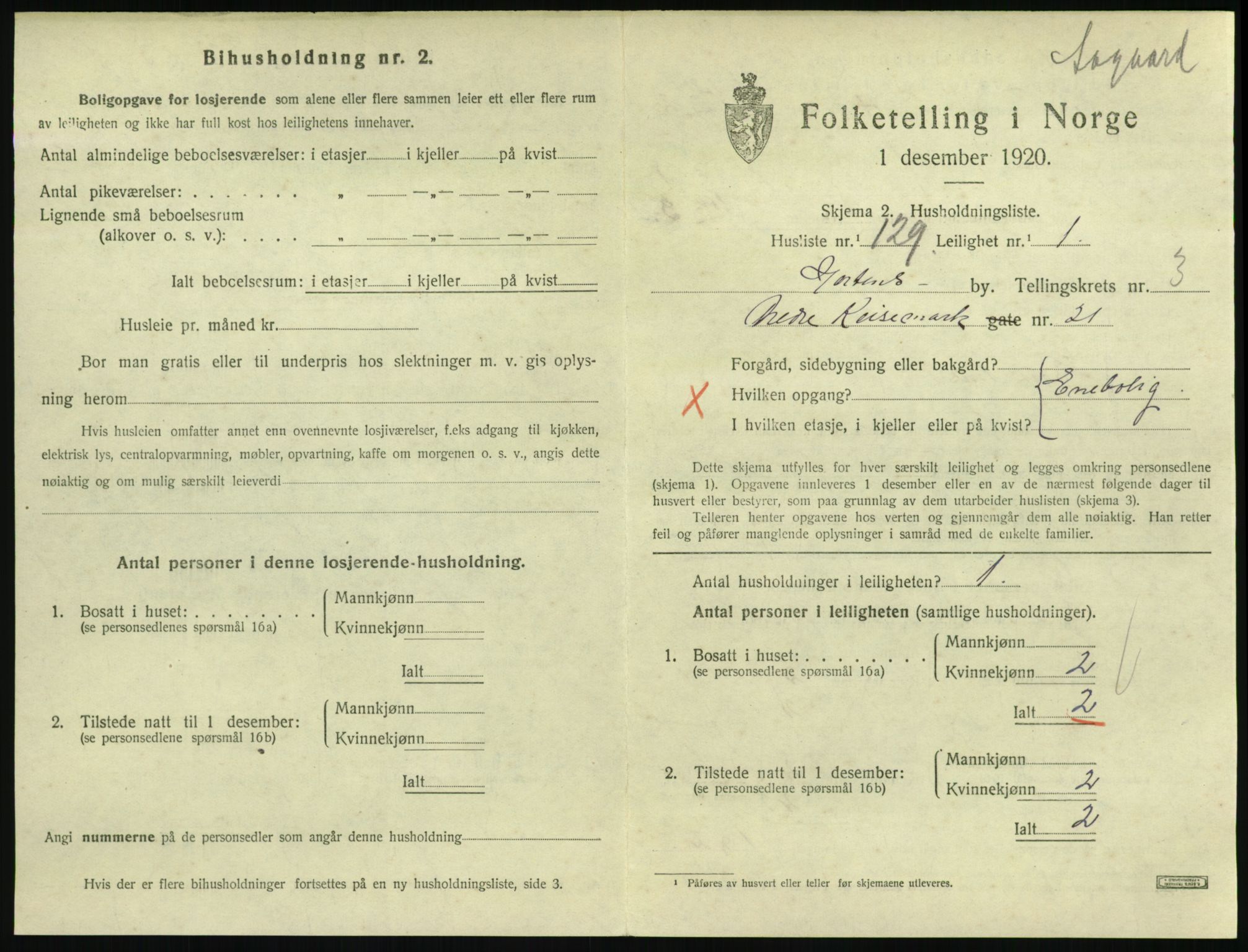 SAKO, 1920 census for Horten, 1920, p. 4561