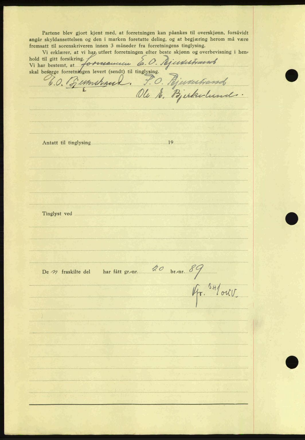 Nordmøre sorenskriveri, SAT/A-4132/1/2/2Ca: Mortgage book no. A90, 1941-1941, Diary no: : 839/1941