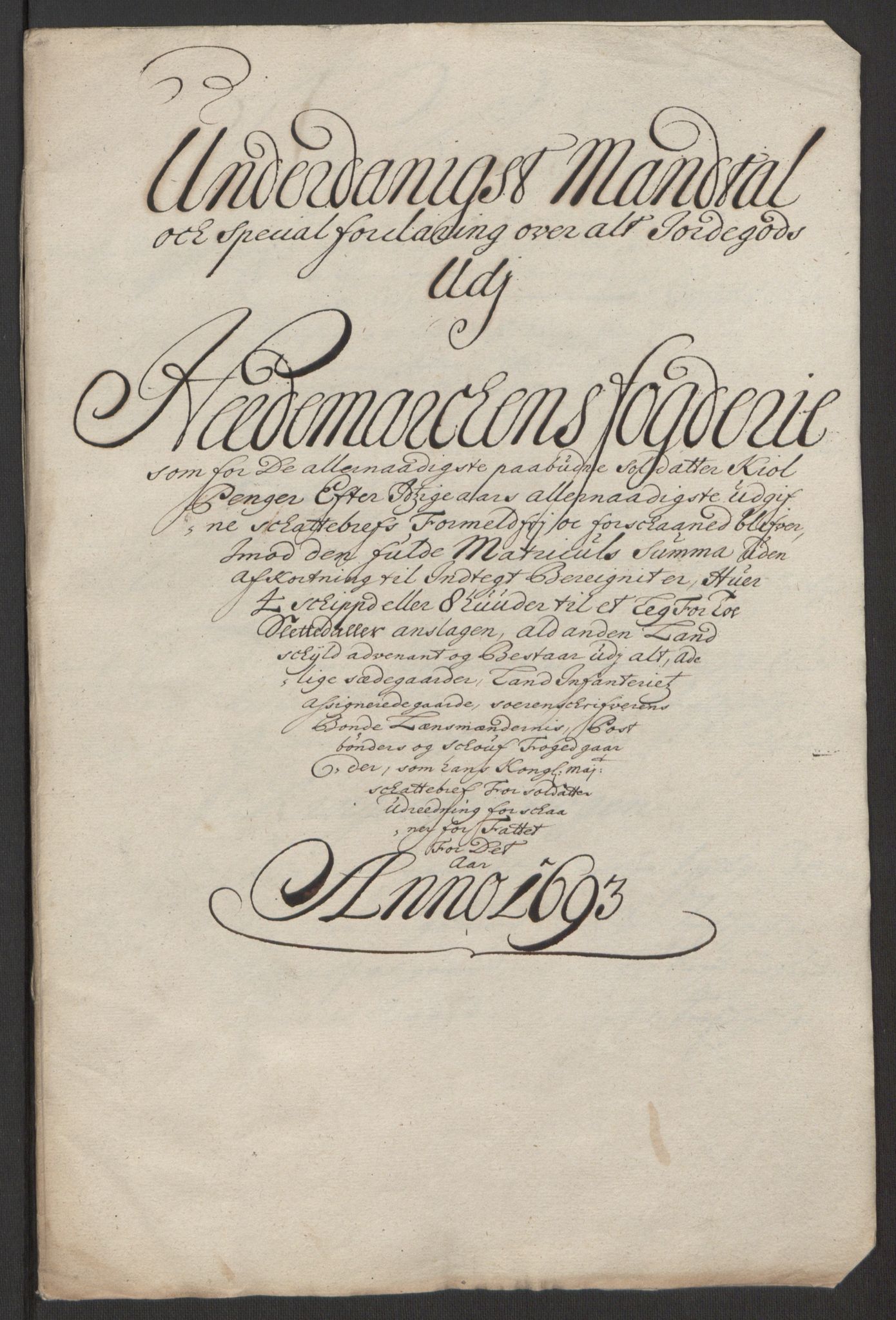 Rentekammeret inntil 1814, Reviderte regnskaper, Fogderegnskap, RA/EA-4092/R16/L1034: Fogderegnskap Hedmark, 1693, p. 213