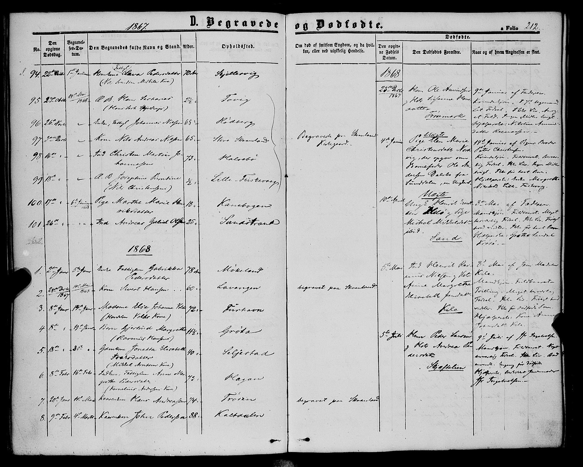 Trondenes sokneprestkontor, SATØ/S-1319/H/Ha/L0012kirke: Parish register (official) no. 12, 1863-1870, p. 212