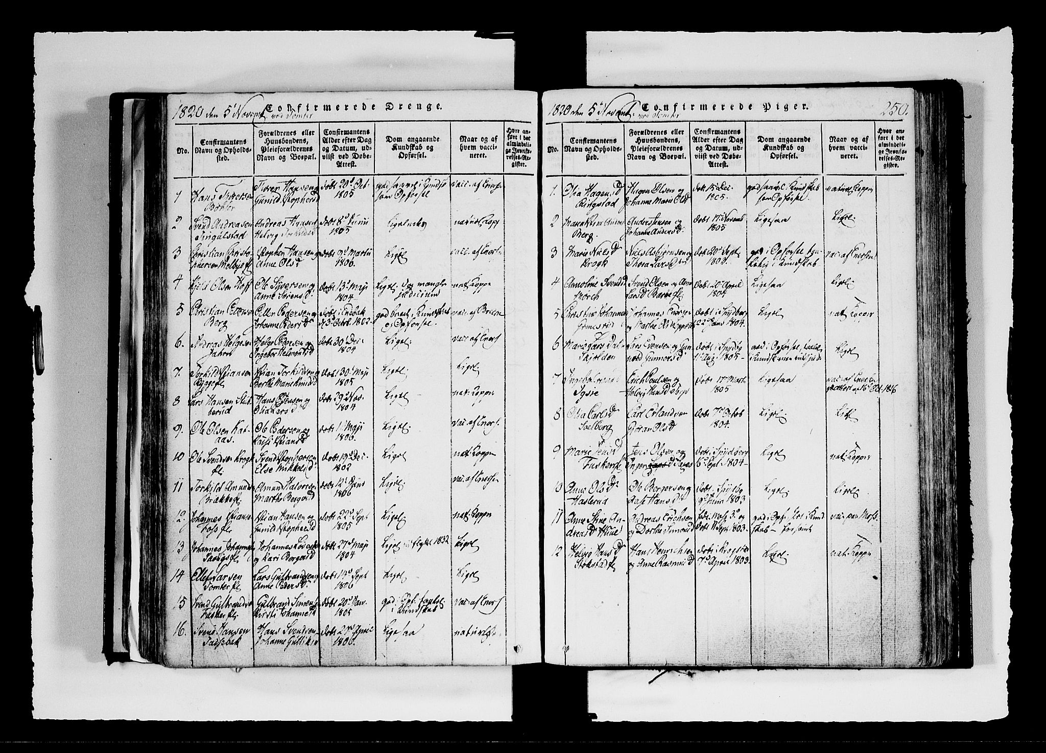 Hobøl prestekontor Kirkebøker, AV/SAO-A-2002/F/Fa/L0002: Parish register (official) no. I 2, 1814-1841, p. 250