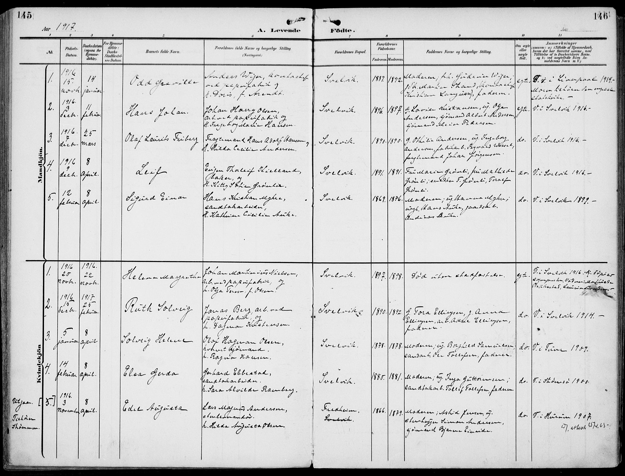 Strømm kirkebøker, AV/SAKO-A-322/F/Fb/L0002: Parish register (official) no. II 2, 1900-1919, p. 145-146