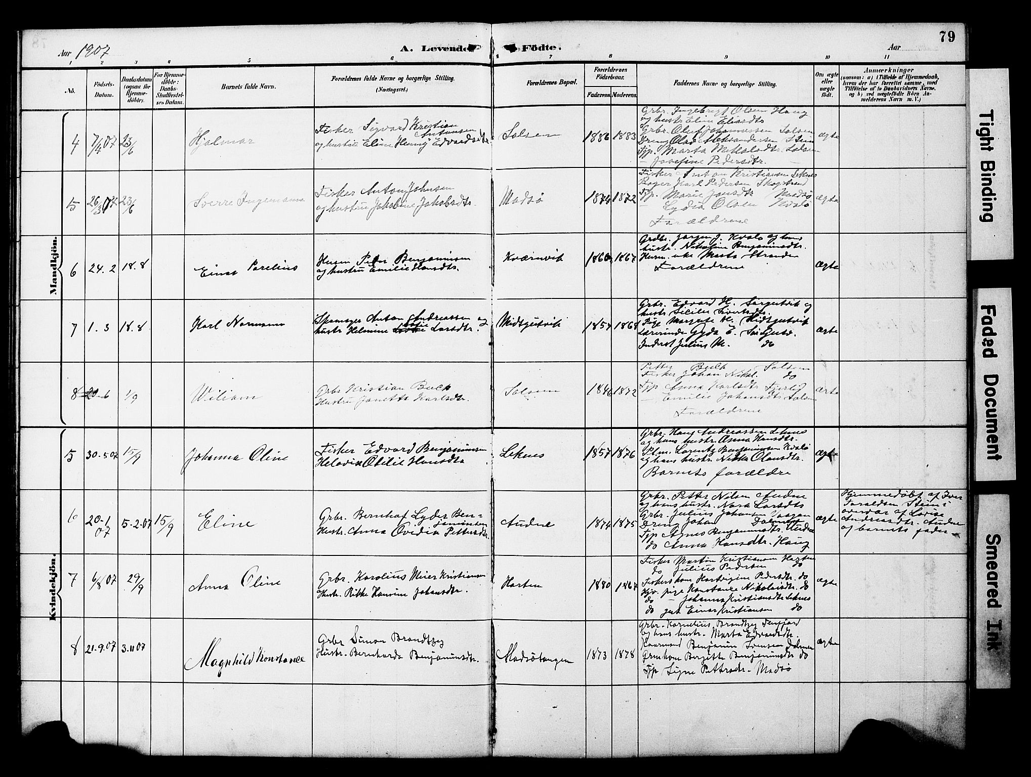 Ministerialprotokoller, klokkerbøker og fødselsregistre - Nord-Trøndelag, AV/SAT-A-1458/788/L0701: Parish register (copy) no. 788C01, 1888-1913, p. 79