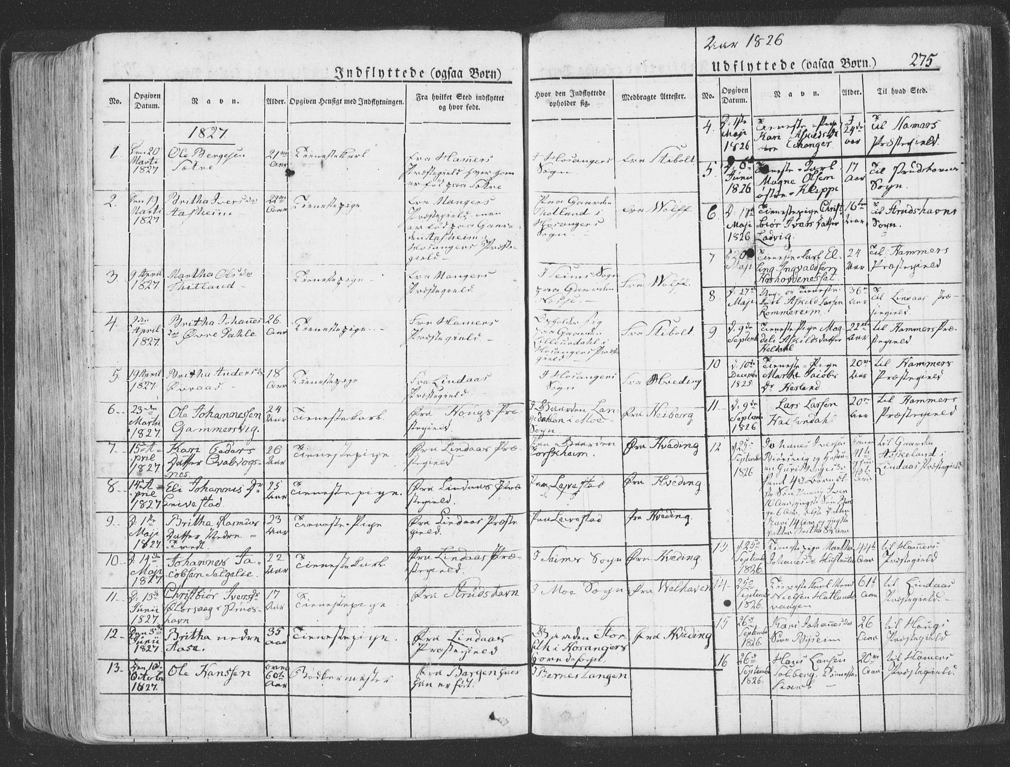 Hosanger sokneprestembete, AV/SAB-A-75801/H/Haa: Parish register (official) no. A 6, 1824-1835, p. 275