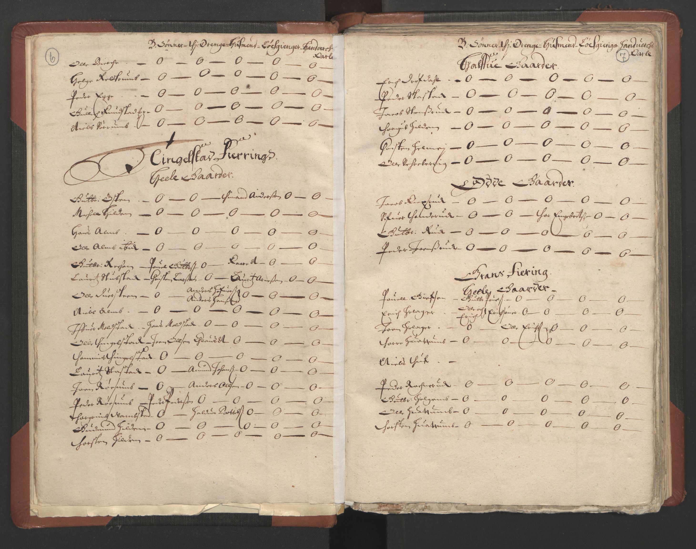 RA, Bailiff's Census 1664-1666, no. 4: Hadeland and Valdres fogderi and Gudbrandsdal fogderi, 1664, p. 6-7
