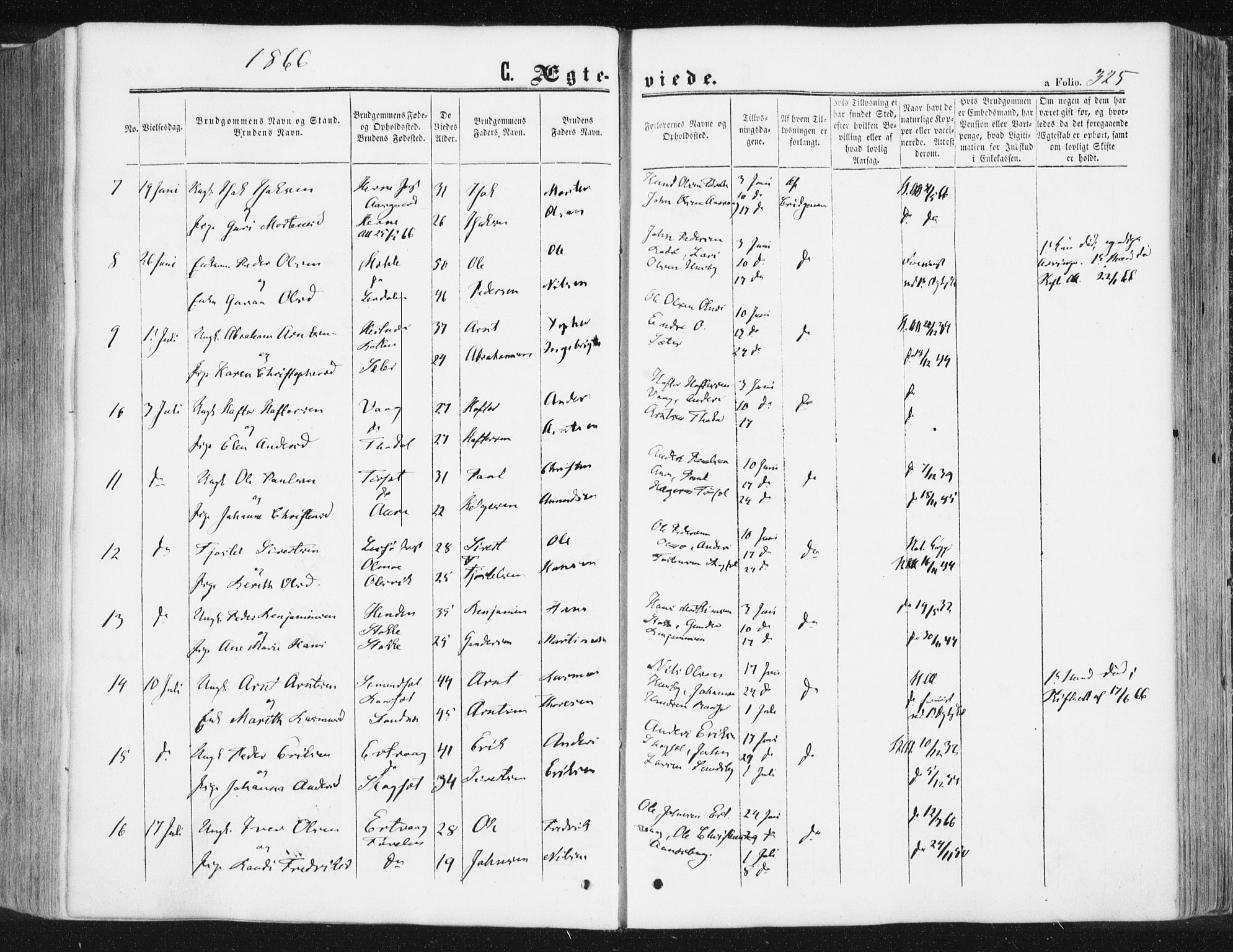 Ministerialprotokoller, klokkerbøker og fødselsregistre - Møre og Romsdal, AV/SAT-A-1454/578/L0905: Parish register (official) no. 578A04, 1859-1877, p. 325