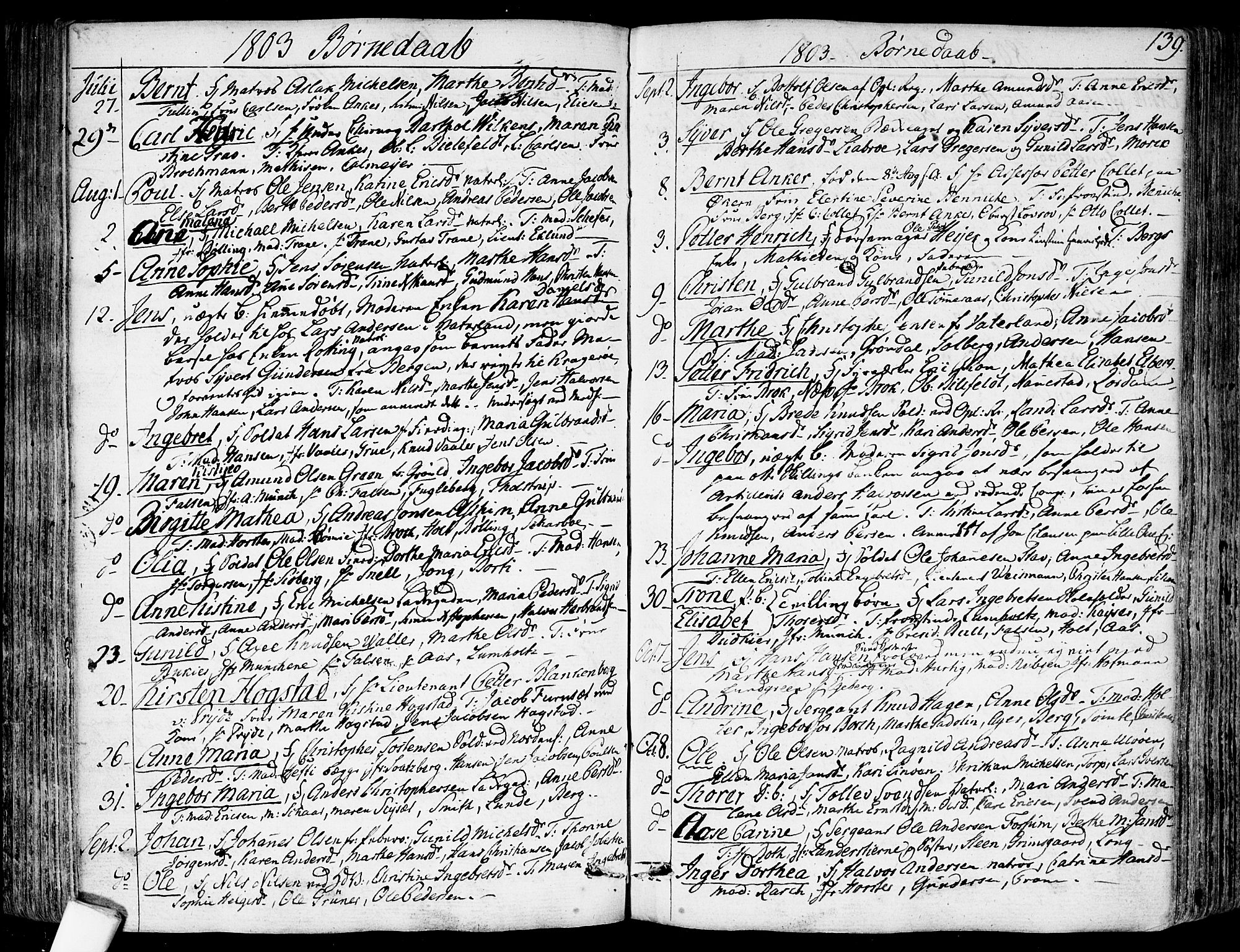 Garnisonsmenigheten Kirkebøker, SAO/A-10846/F/Fa/L0003: Parish register (official) no. 3, 1777-1809, p. 139