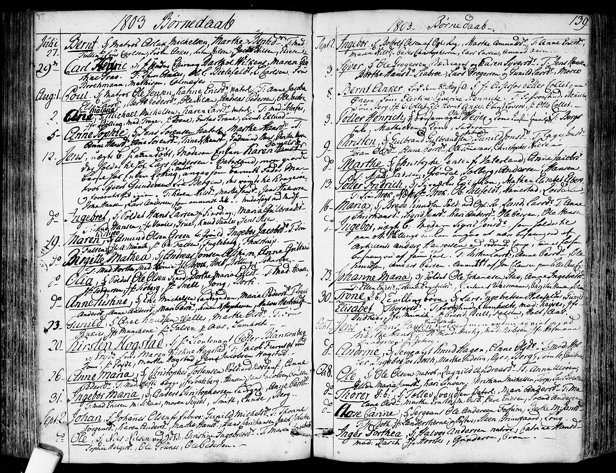 Garnisonsmenigheten Kirkebøker, AV/SAO-A-10846/F/Fa/L0003: Parish register (official) no. 3, 1777-1809, p. 139