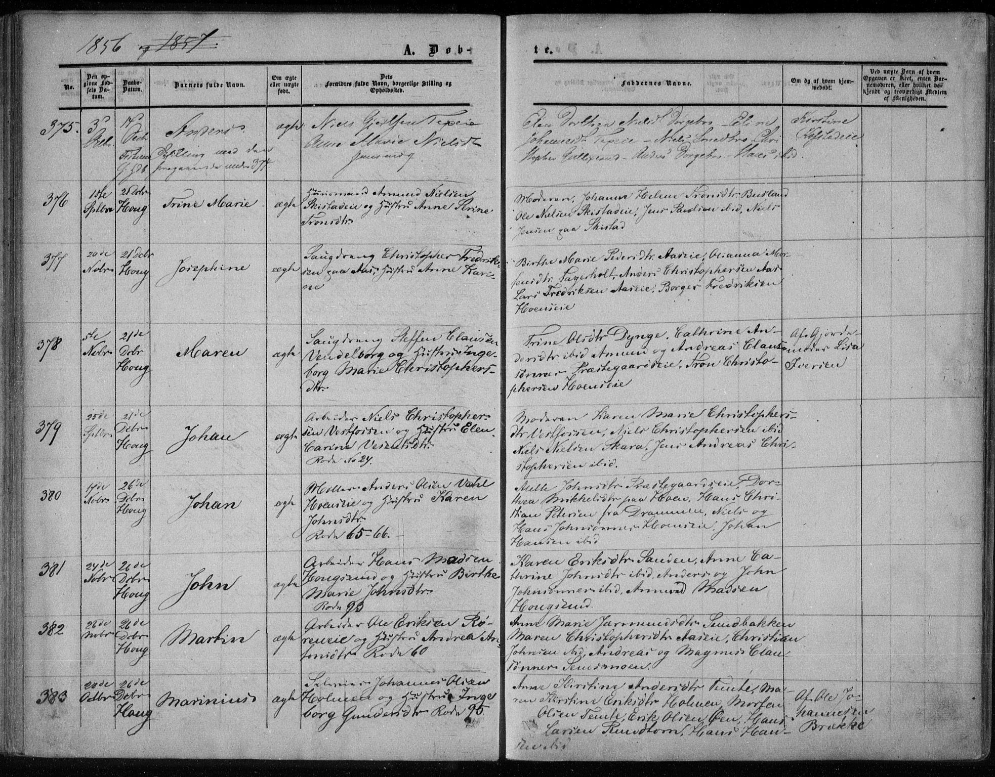 Eiker kirkebøker, SAKO/A-4/F/Fa/L0015a: Parish register (official) no. I 15A, 1854-1860, p. 60