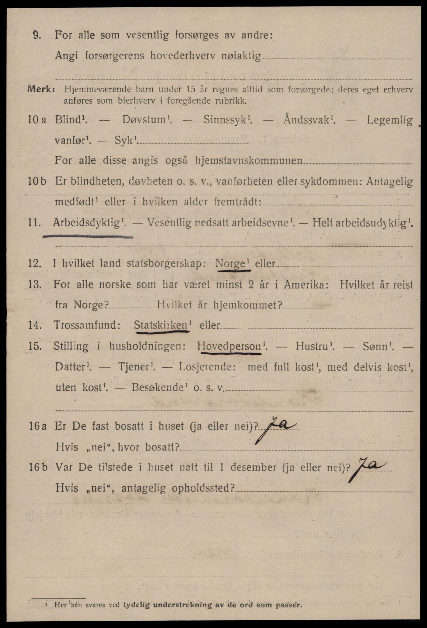 SAT, 1920 census for Kristiansund, 1920, p. 18064