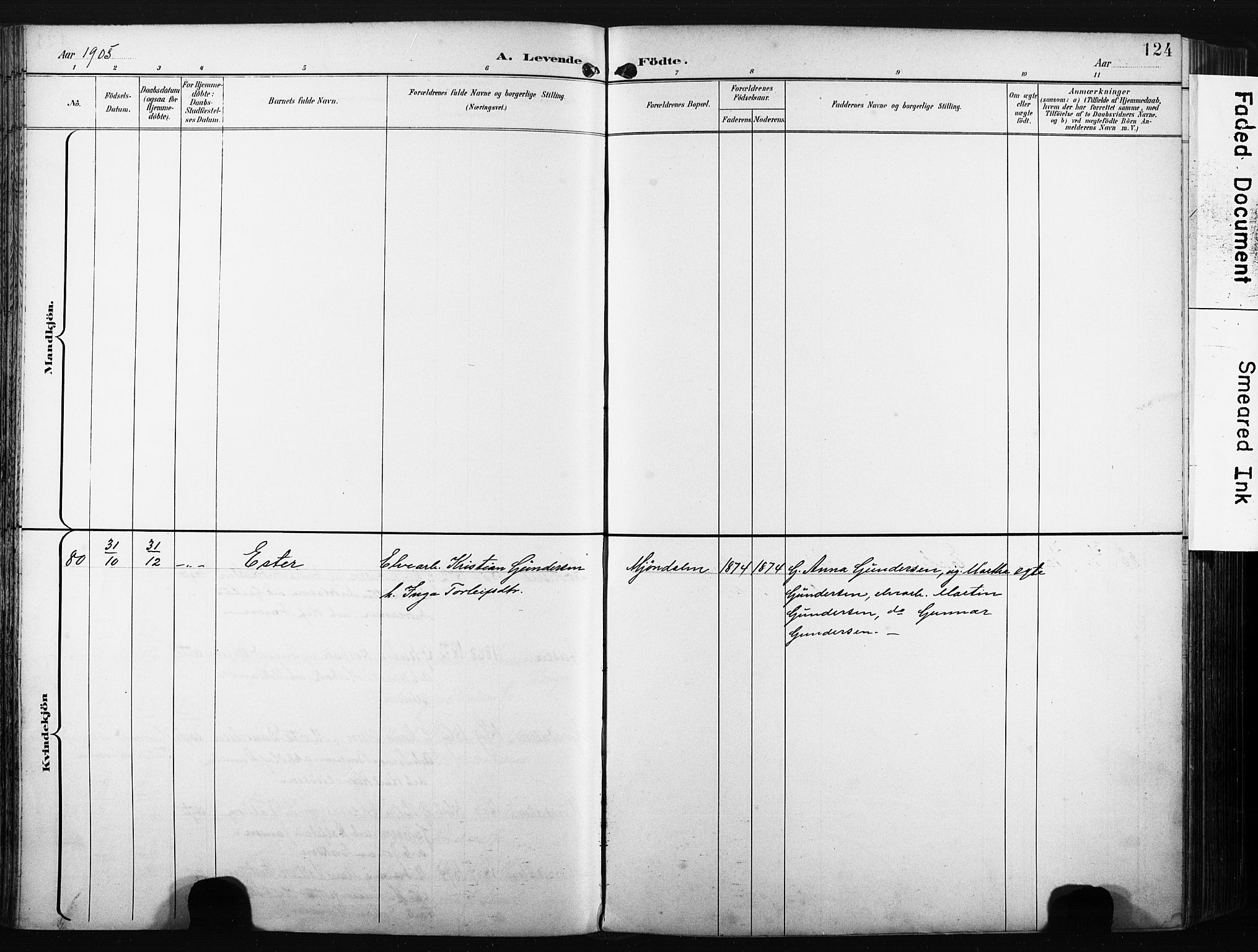 Nedre Eiker kirkebøker, SAKO/A-612/F/Fa/L0005: Parish register (official) no. 5, 1898-1905, p. 124