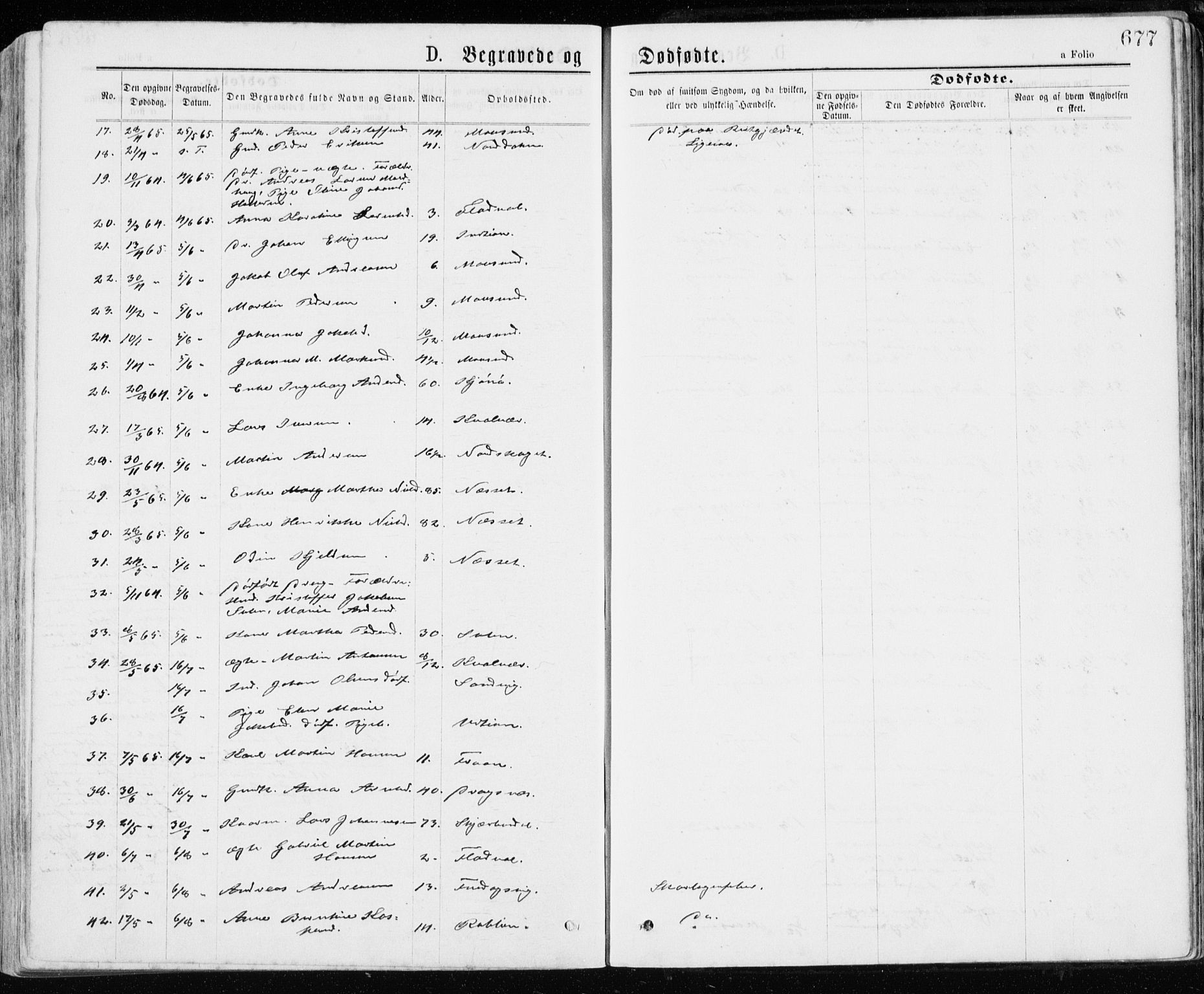 Ministerialprotokoller, klokkerbøker og fødselsregistre - Sør-Trøndelag, SAT/A-1456/640/L0576: Parish register (official) no. 640A01, 1846-1876, p. 677