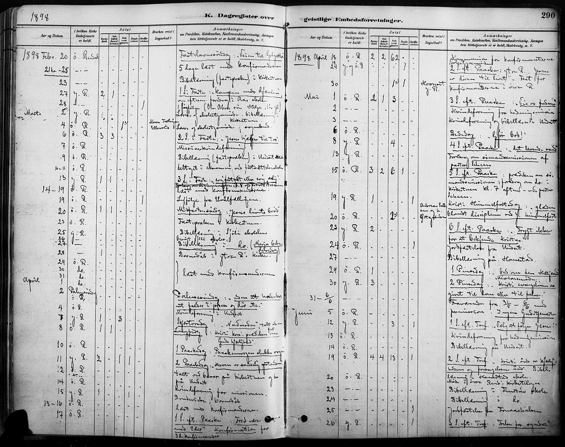 Rendalen prestekontor, AV/SAH-PREST-054/H/Ha/Haa/L0009: Parish register (official) no. 9, 1878-1901, p. 290