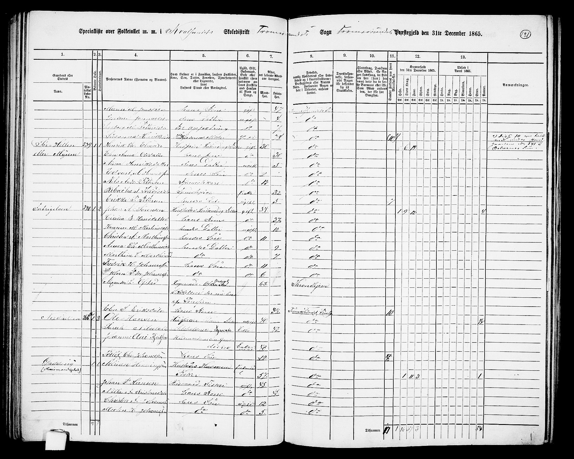 RA, 1865 census for Tromsøysund, 1865, p. 109