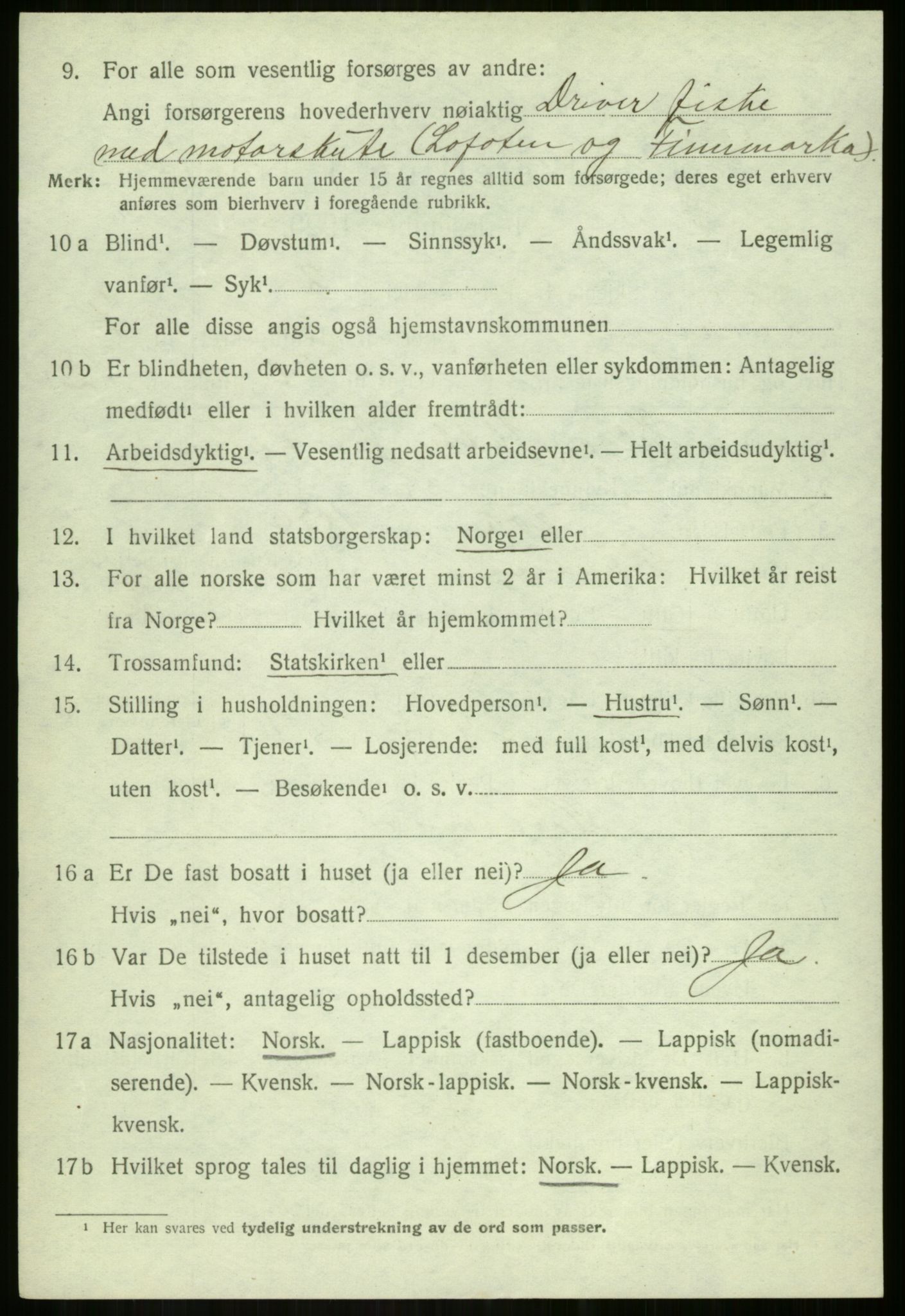 SATØ, 1920 census for Lavangen, 1920, p. 3044