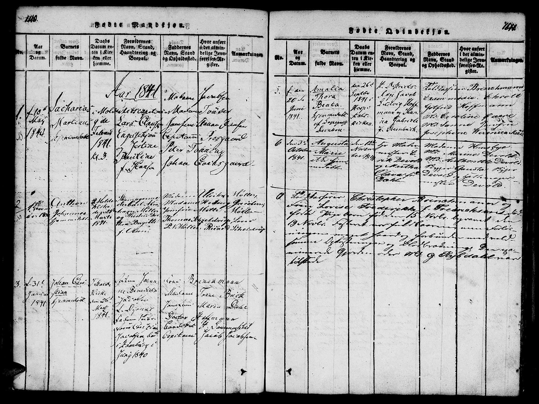 Ministerialprotokoller, klokkerbøker og fødselsregistre - Møre og Romsdal, AV/SAT-A-1454/558/L0688: Parish register (official) no. 558A02, 1818-1843, p. 140-141