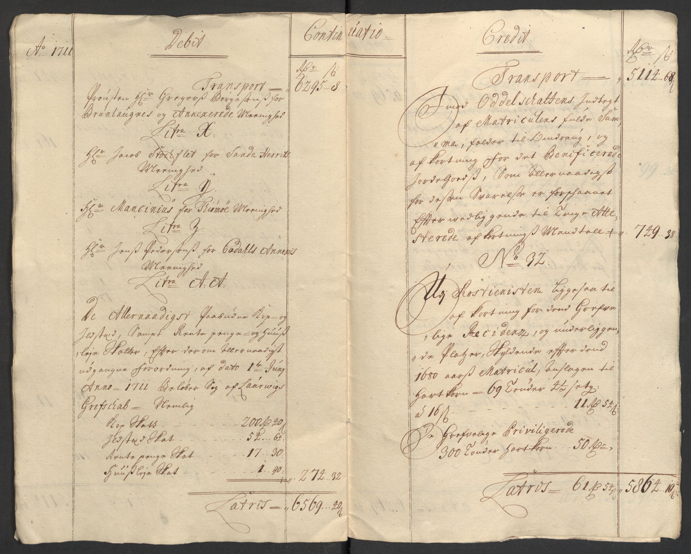 Rentekammeret inntil 1814, Reviderte regnskaper, Fogderegnskap, AV/RA-EA-4092/R33/L1983: Fogderegnskap Larvik grevskap, 1711, p. 17