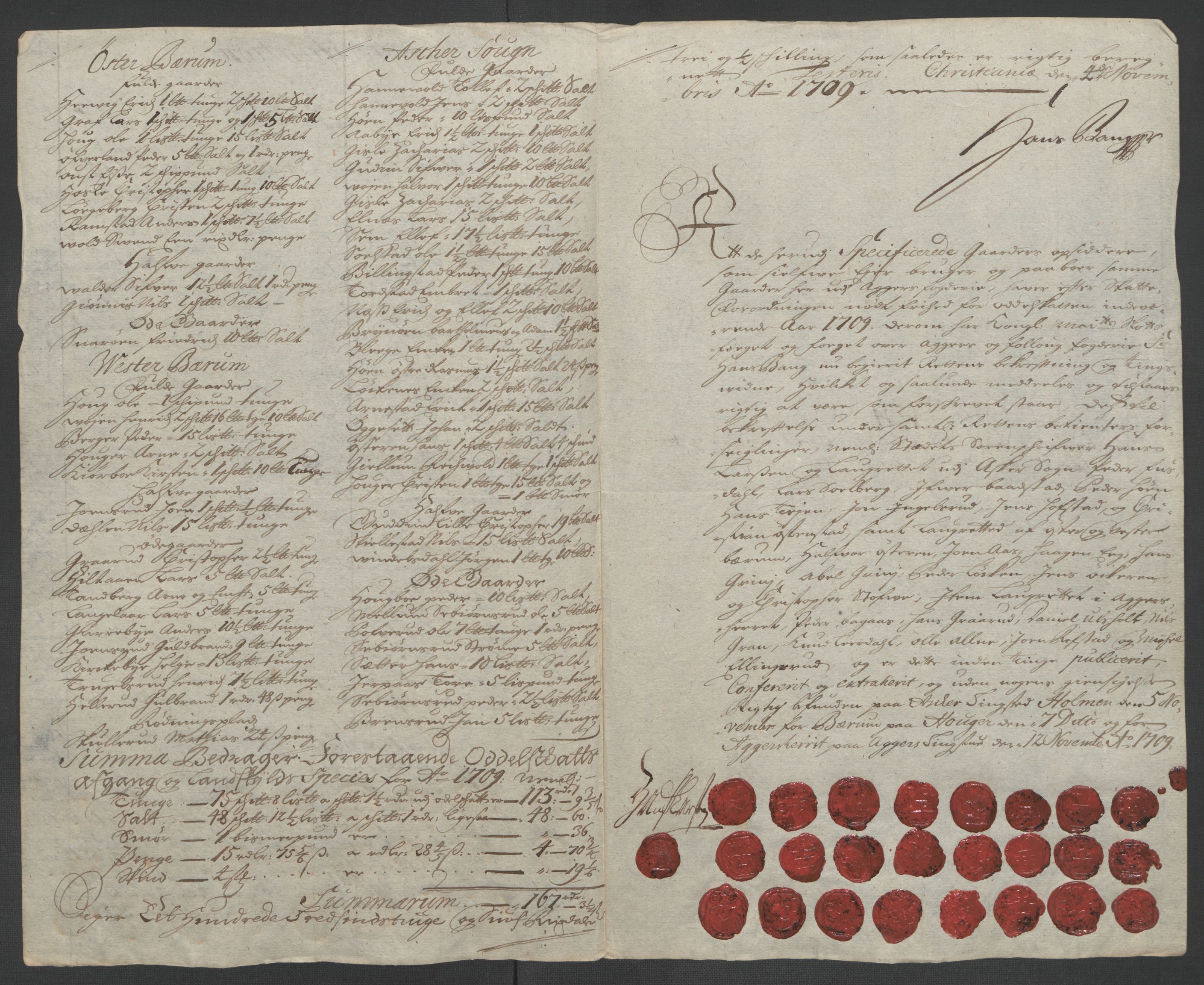 Rentekammeret inntil 1814, Reviderte regnskaper, Fogderegnskap, AV/RA-EA-4092/R10/L0447: Fogderegnskap Aker og Follo, 1707-1709, p. 544