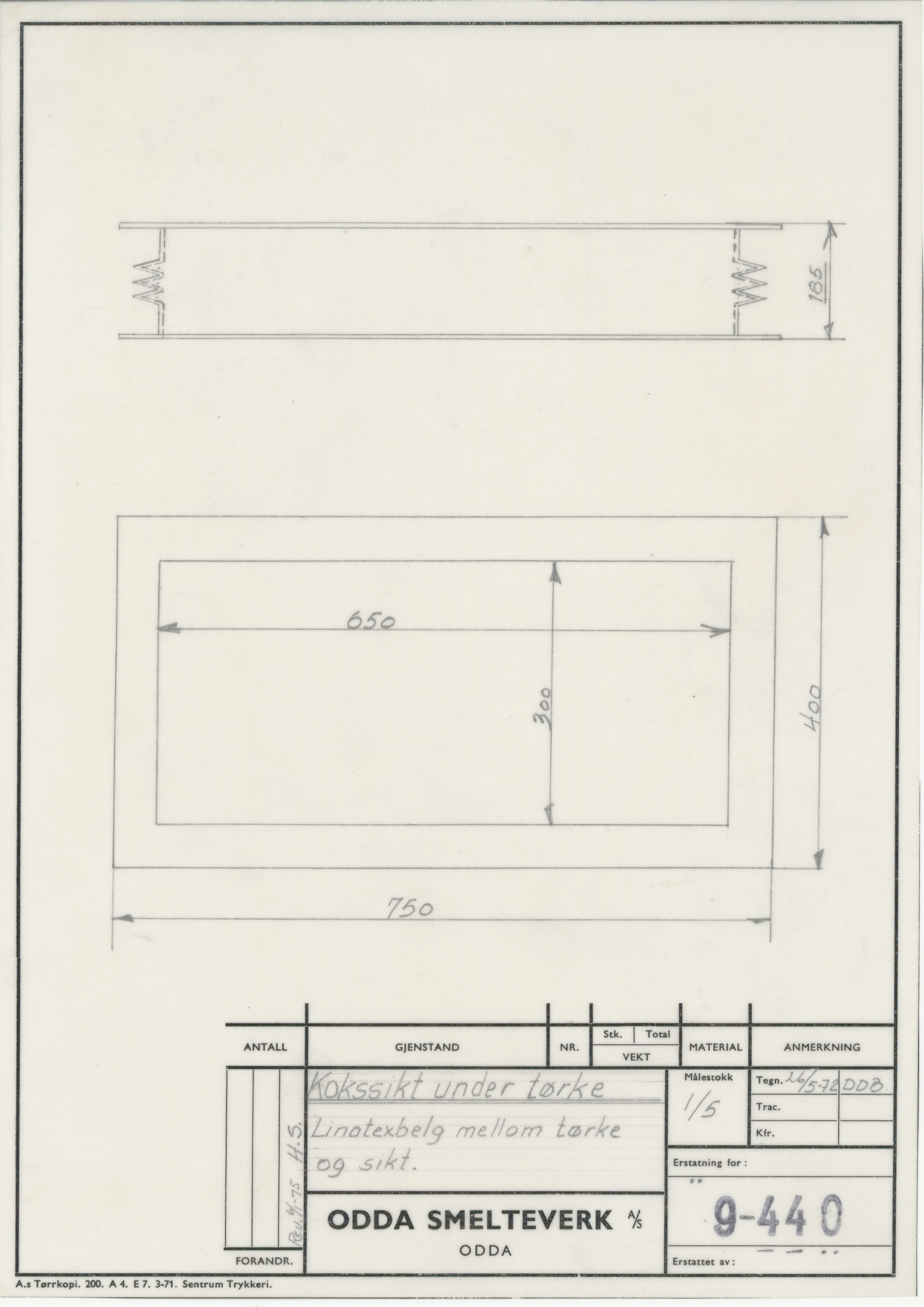 Odda smelteverk AS, KRAM/A-0157.1/T/Td/L0009: Gruppe 9. Blandingsrom og kokstørker, 1920-1970, p. 698