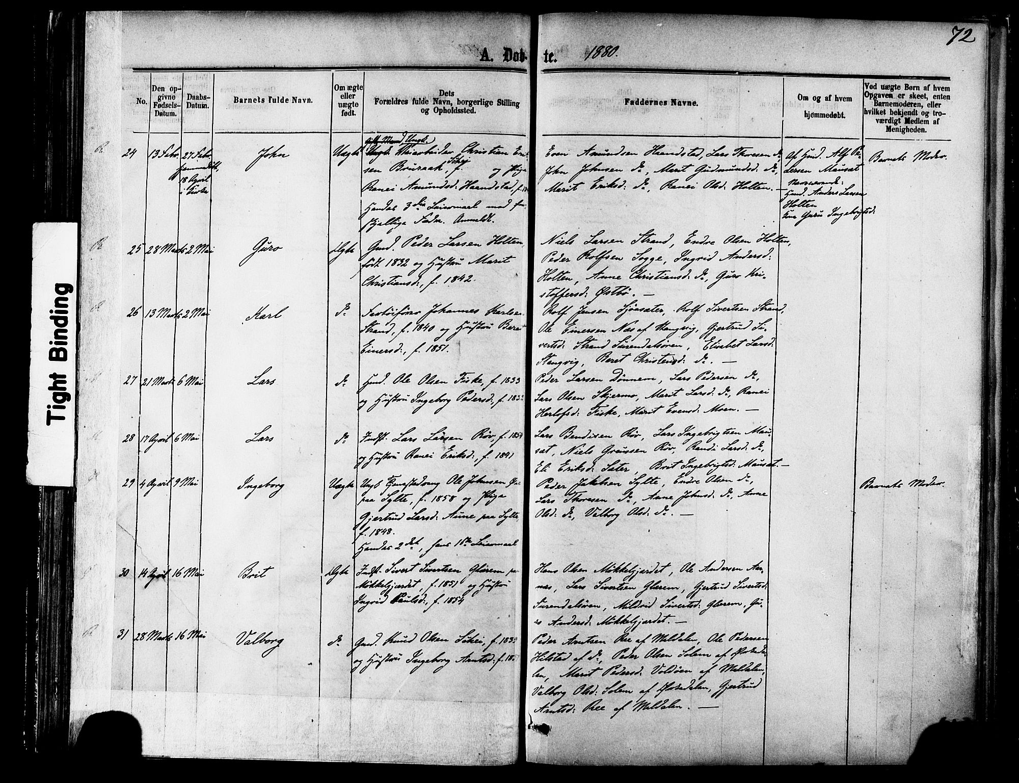 Ministerialprotokoller, klokkerbøker og fødselsregistre - Møre og Romsdal, AV/SAT-A-1454/595/L1046: Parish register (official) no. 595A08, 1874-1884, p. 72