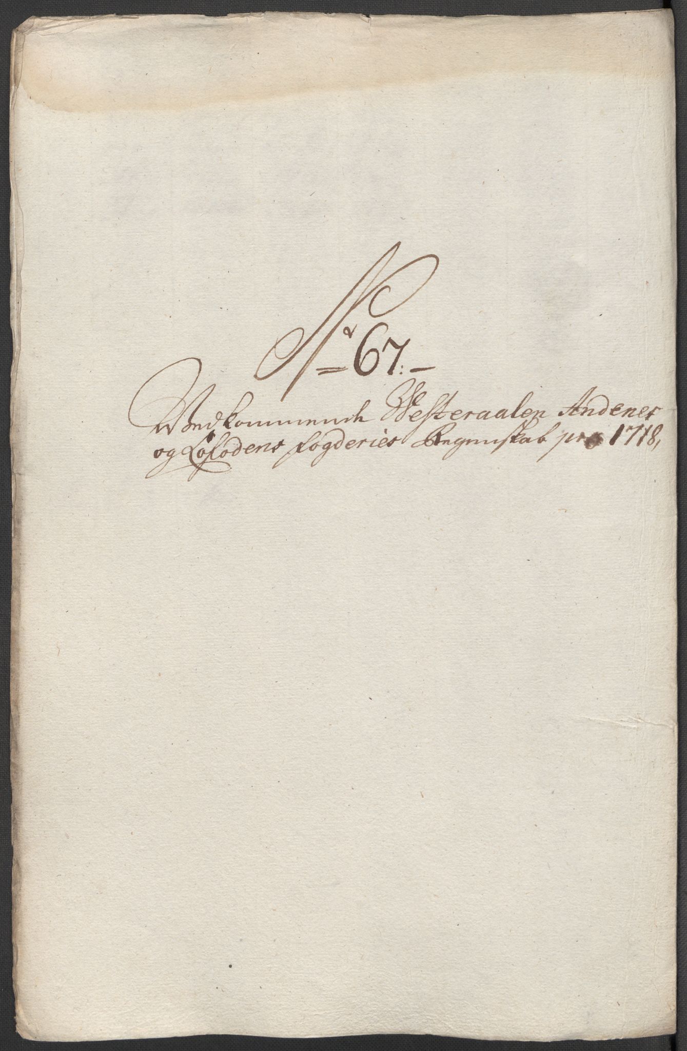 Rentekammeret inntil 1814, Reviderte regnskaper, Fogderegnskap, AV/RA-EA-4092/R67/L4684: Fogderegnskap Vesterålen, Andenes og Lofoten, 1718, p. 355