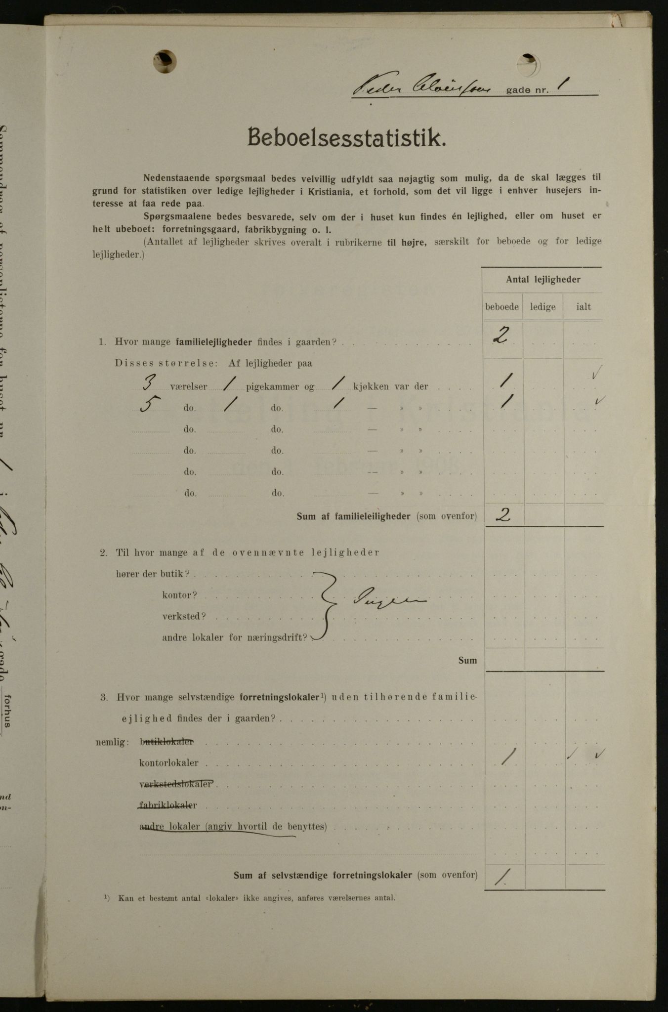 OBA, Municipal Census 1908 for Kristiania, 1908, p. 70576