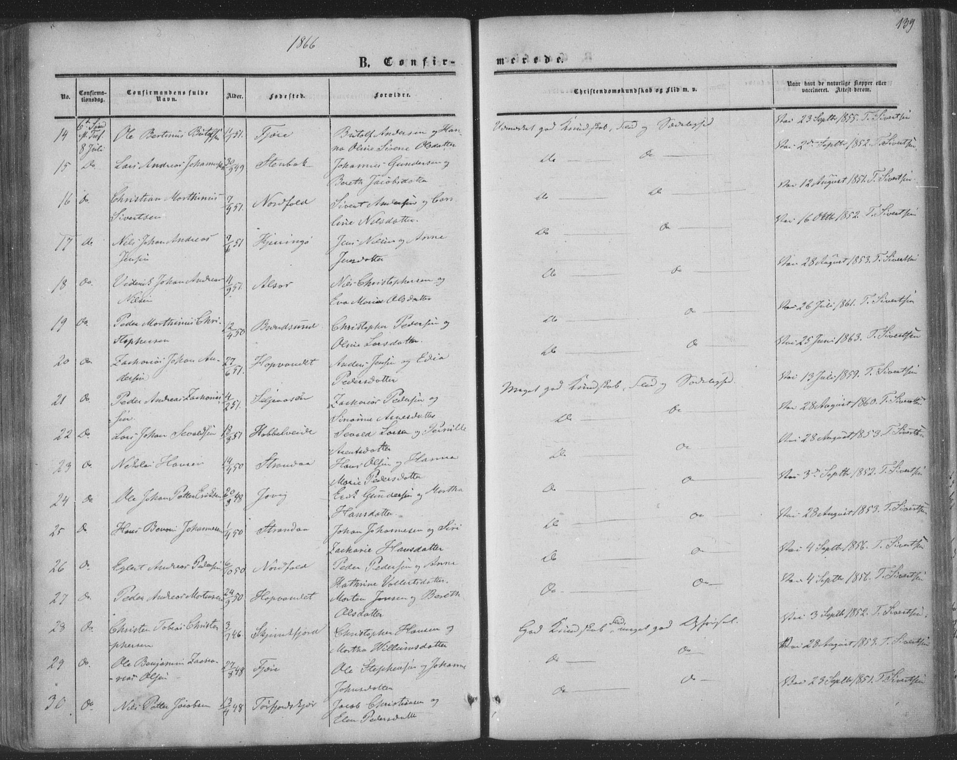 Ministerialprotokoller, klokkerbøker og fødselsregistre - Nordland, AV/SAT-A-1459/853/L0770: Parish register (official) no. 853A09, 1857-1870, p. 139