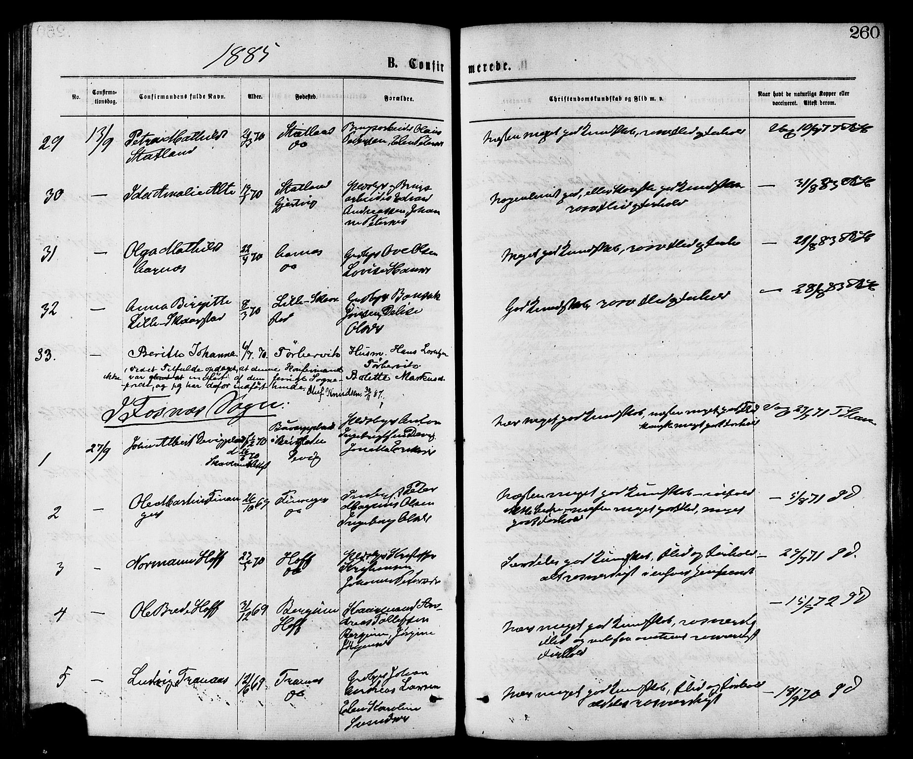 Ministerialprotokoller, klokkerbøker og fødselsregistre - Nord-Trøndelag, AV/SAT-A-1458/773/L0616: Parish register (official) no. 773A07, 1870-1887, p. 260