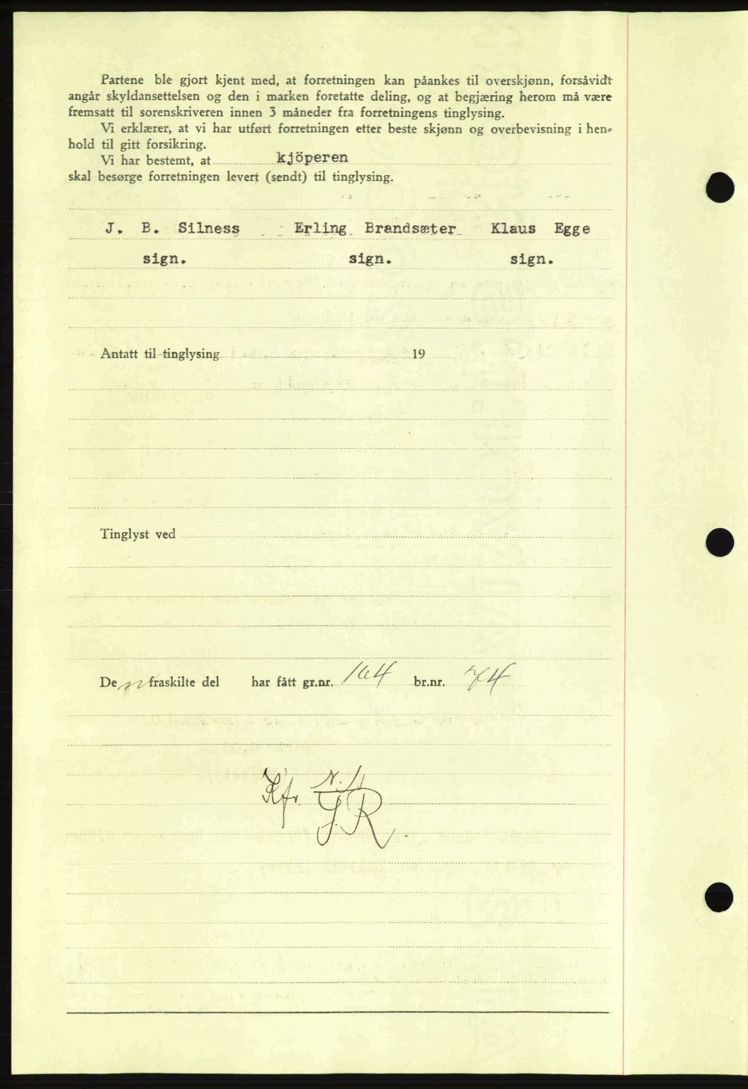 Nordmøre sorenskriveri, AV/SAT-A-4132/1/2/2Ca: Mortgage book no. A92, 1942-1942, Diary no: : 1440/1942