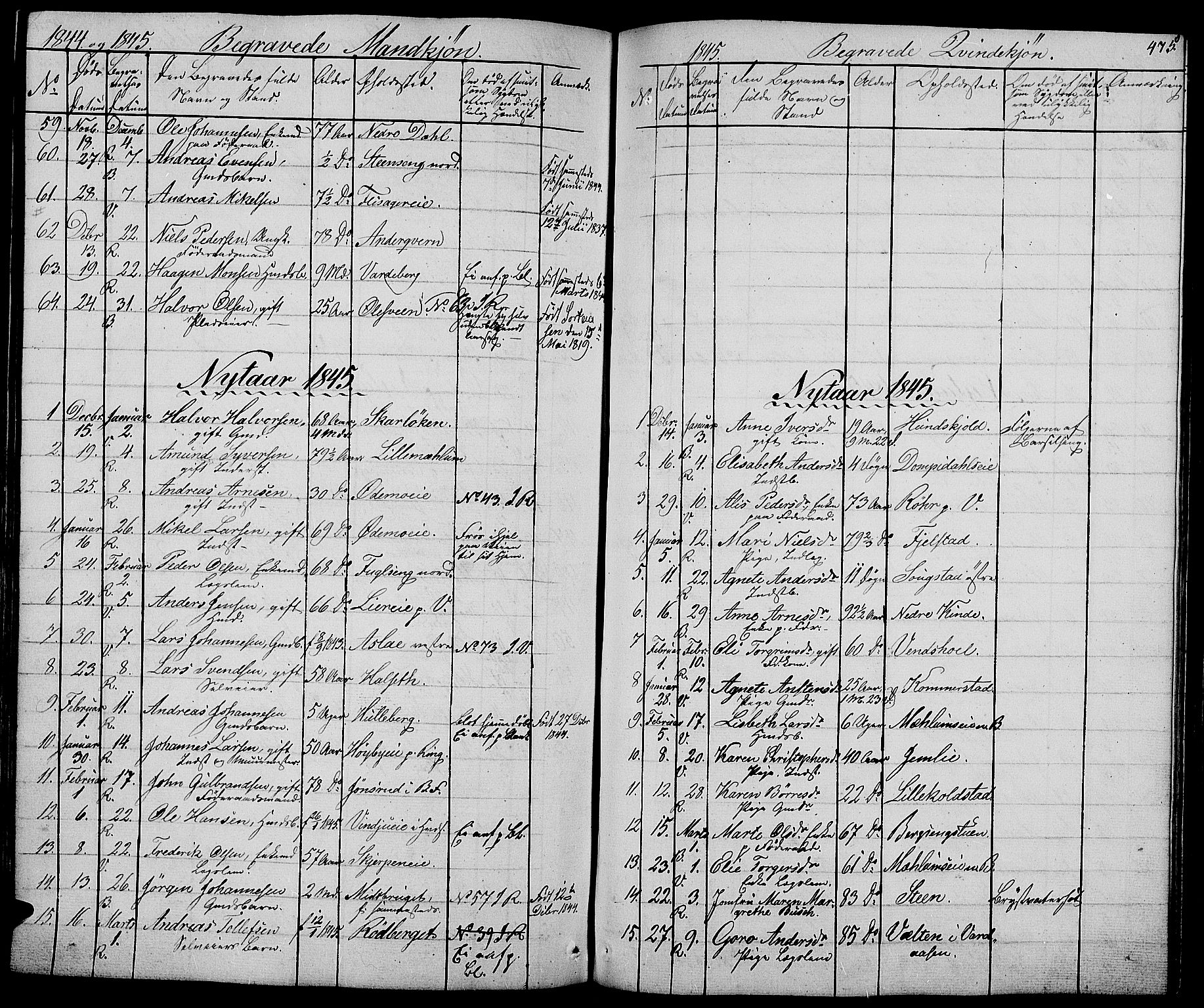 Ringsaker prestekontor, SAH/PREST-014/L/La/L0005: Parish register (copy) no. 5, 1839-1850, p. 475
