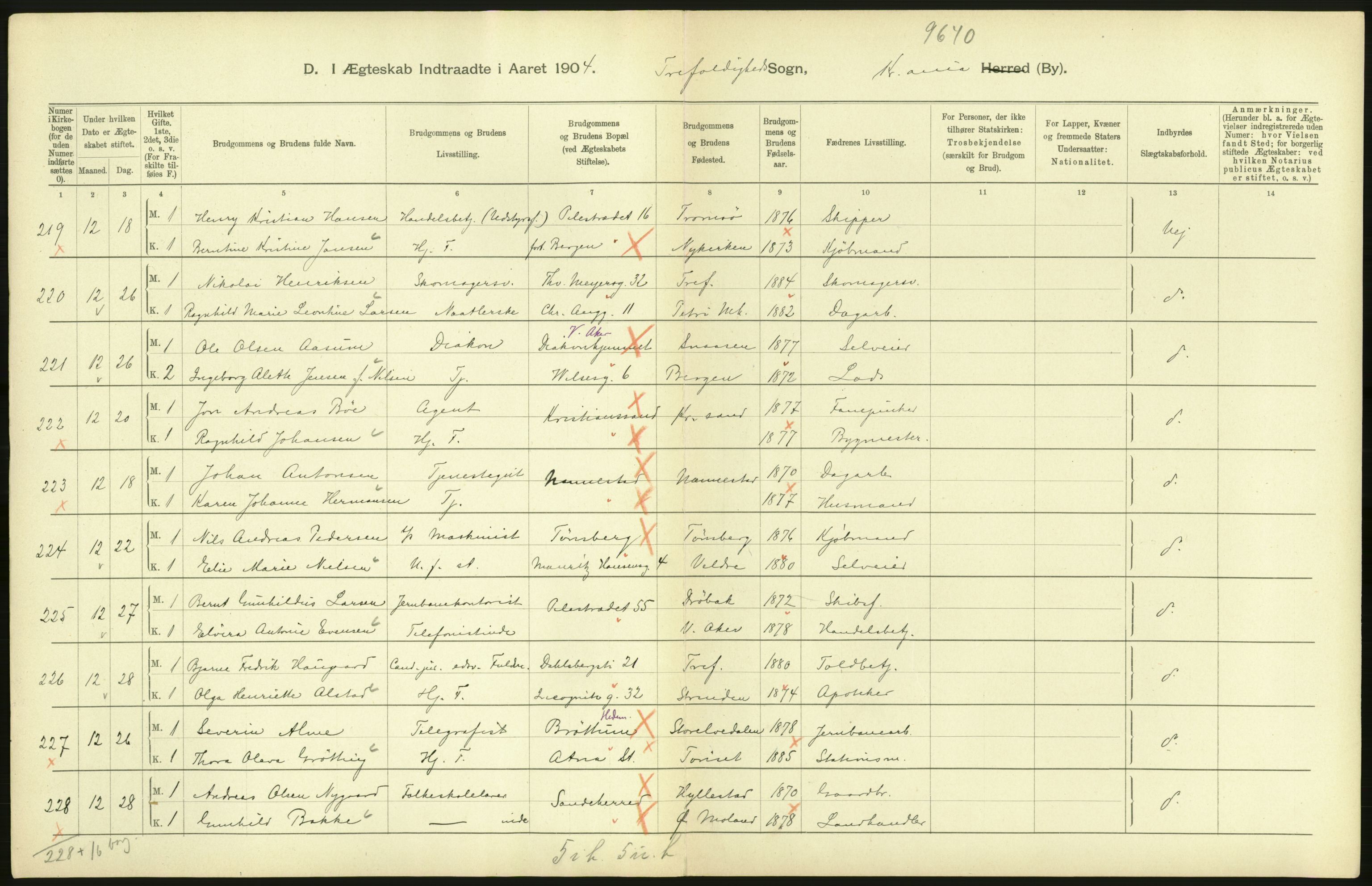 Statistisk sentralbyrå, Sosiodemografiske emner, Befolkning, AV/RA-S-2228/D/Df/Dfa/Dfab/L0004: Kristiania: Gifte, døde, 1904, p. 116